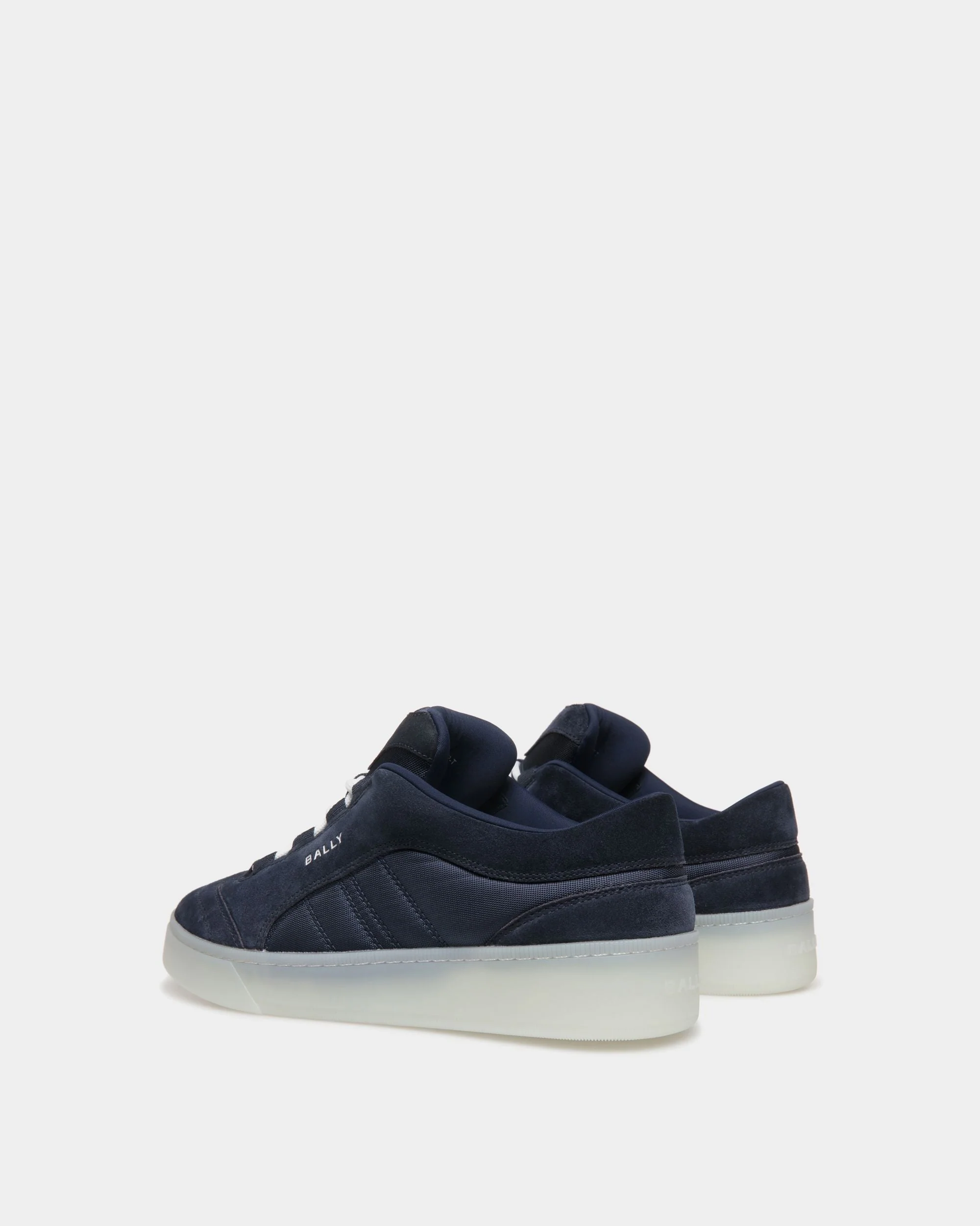 Raise Sneaker in Navy Blue Suede Leather and Nylon - Image 4