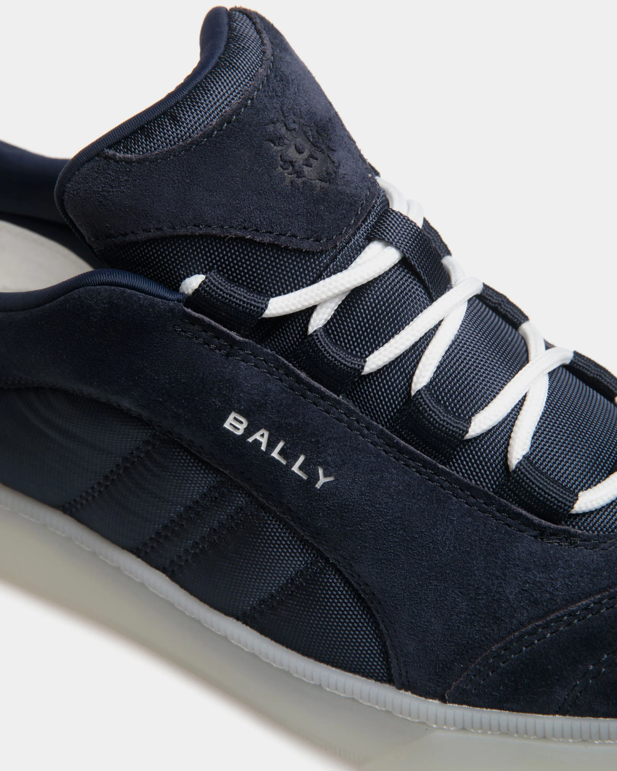 Raise Sneaker in Navy Blue Suede Leather and Nylon - Image 6
