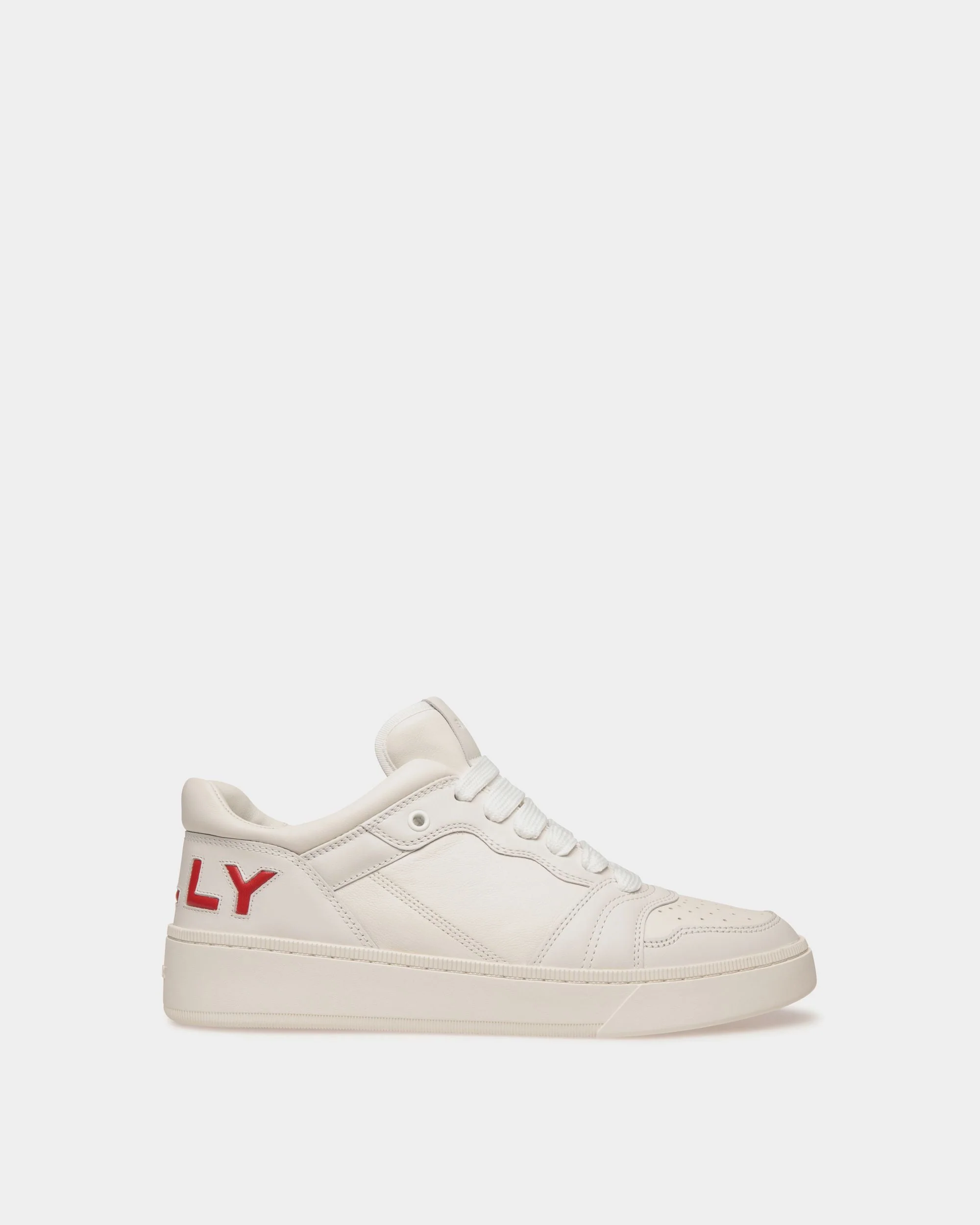 Raise Sneaker in White and Candy Red Leather