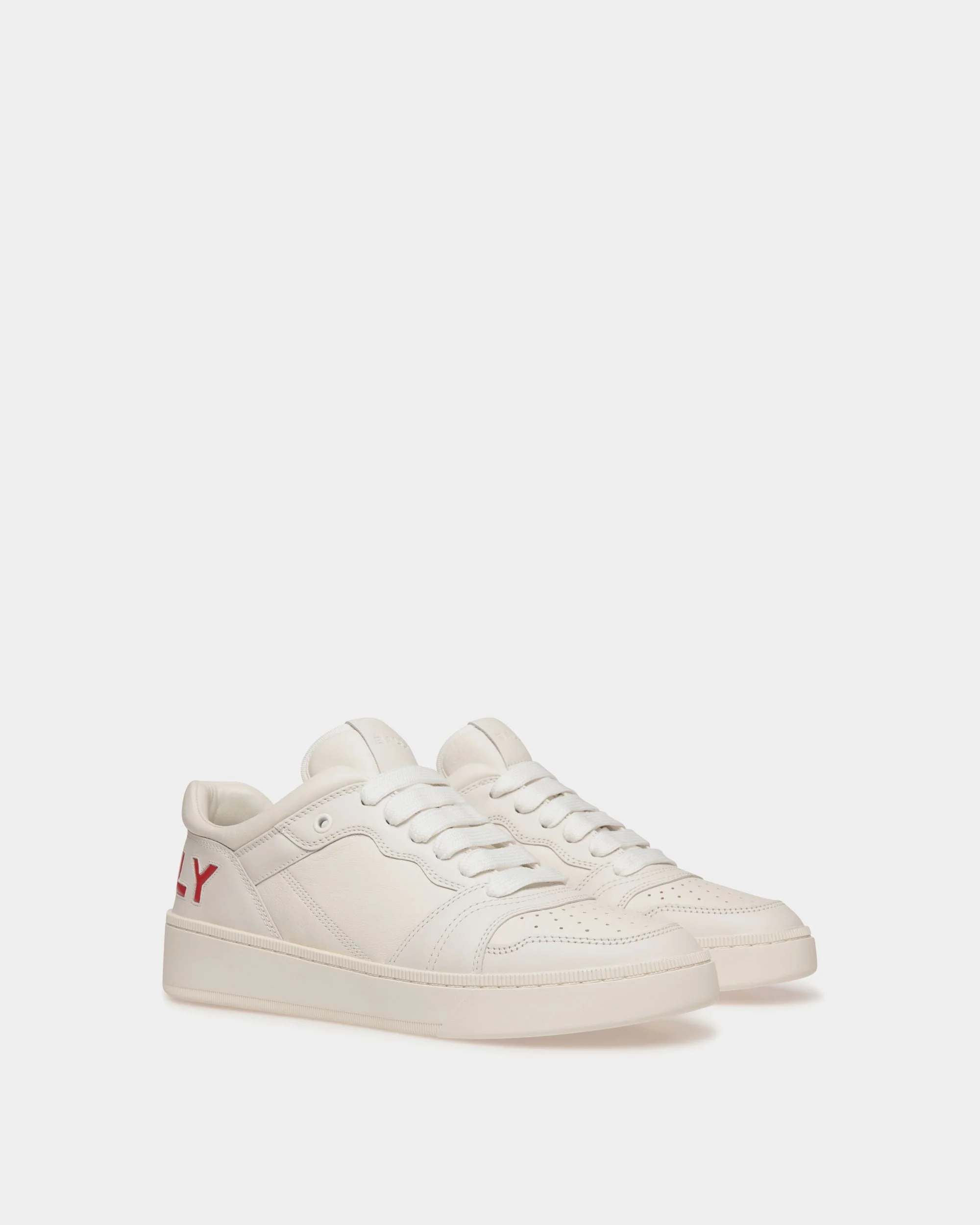 Raise Sneaker in White and Candy Red Leather - Image 3