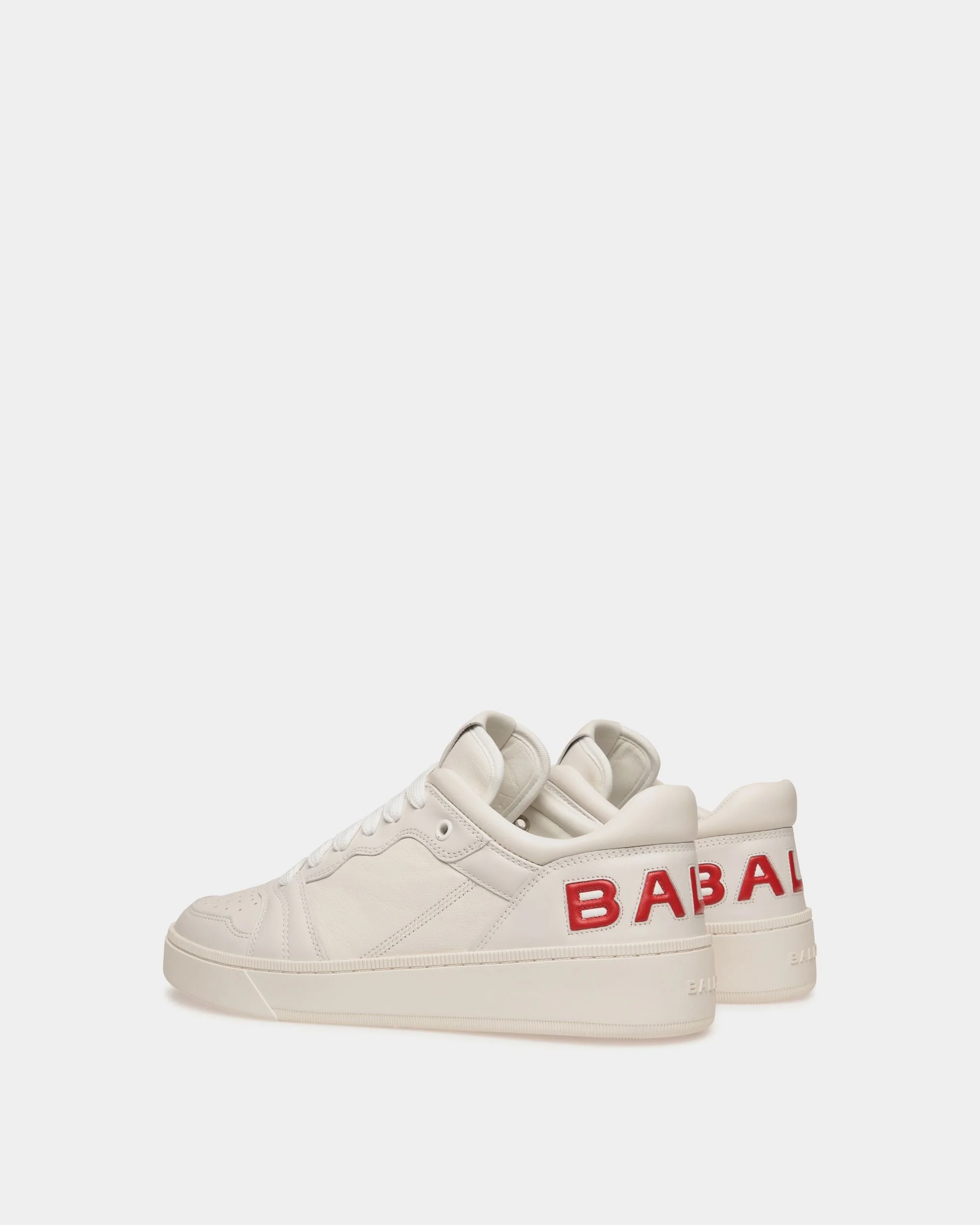 Raise Sneaker in White and Candy Red Leather - Image 4