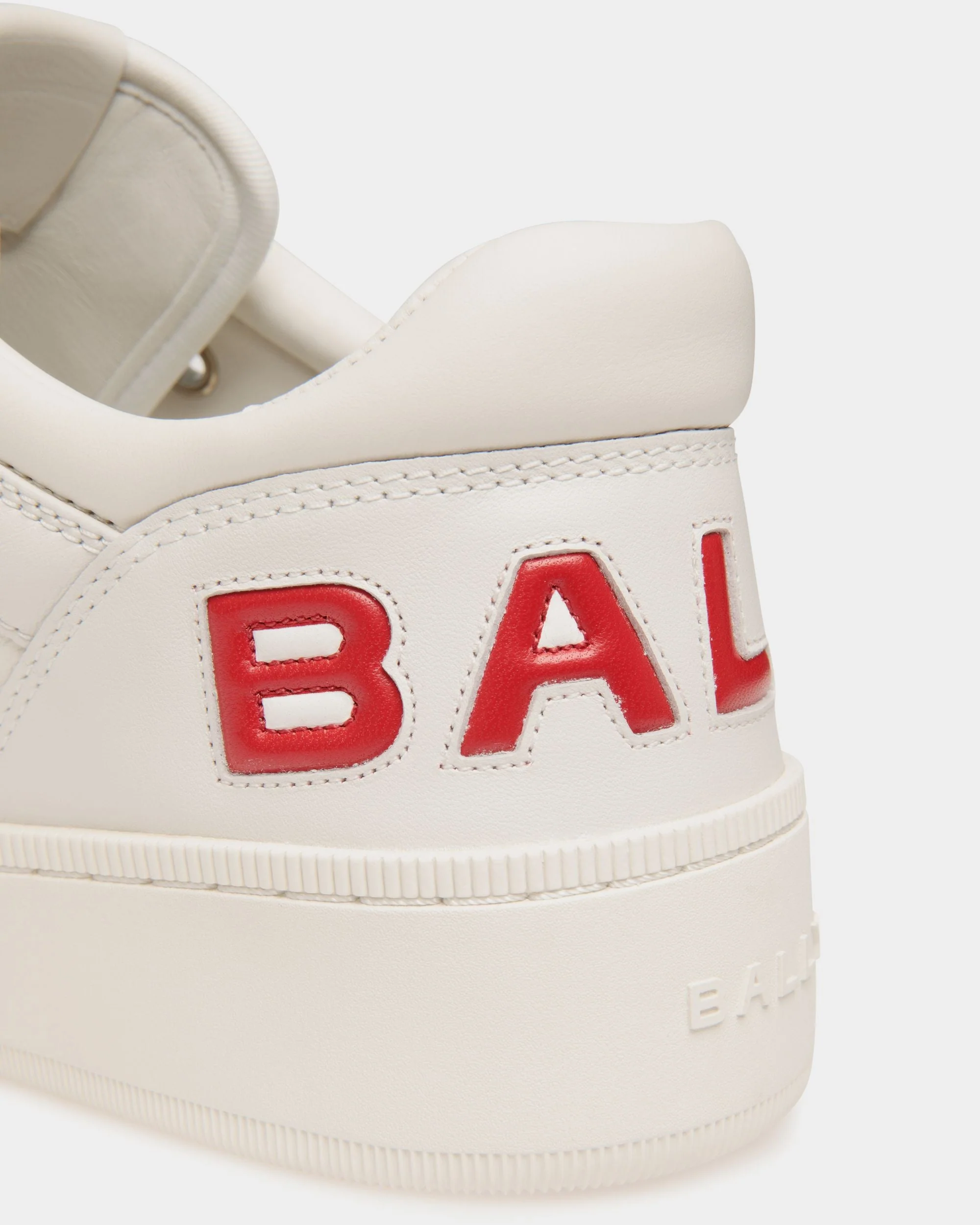 Raise Sneaker in White and Candy Red Leather - Image 6