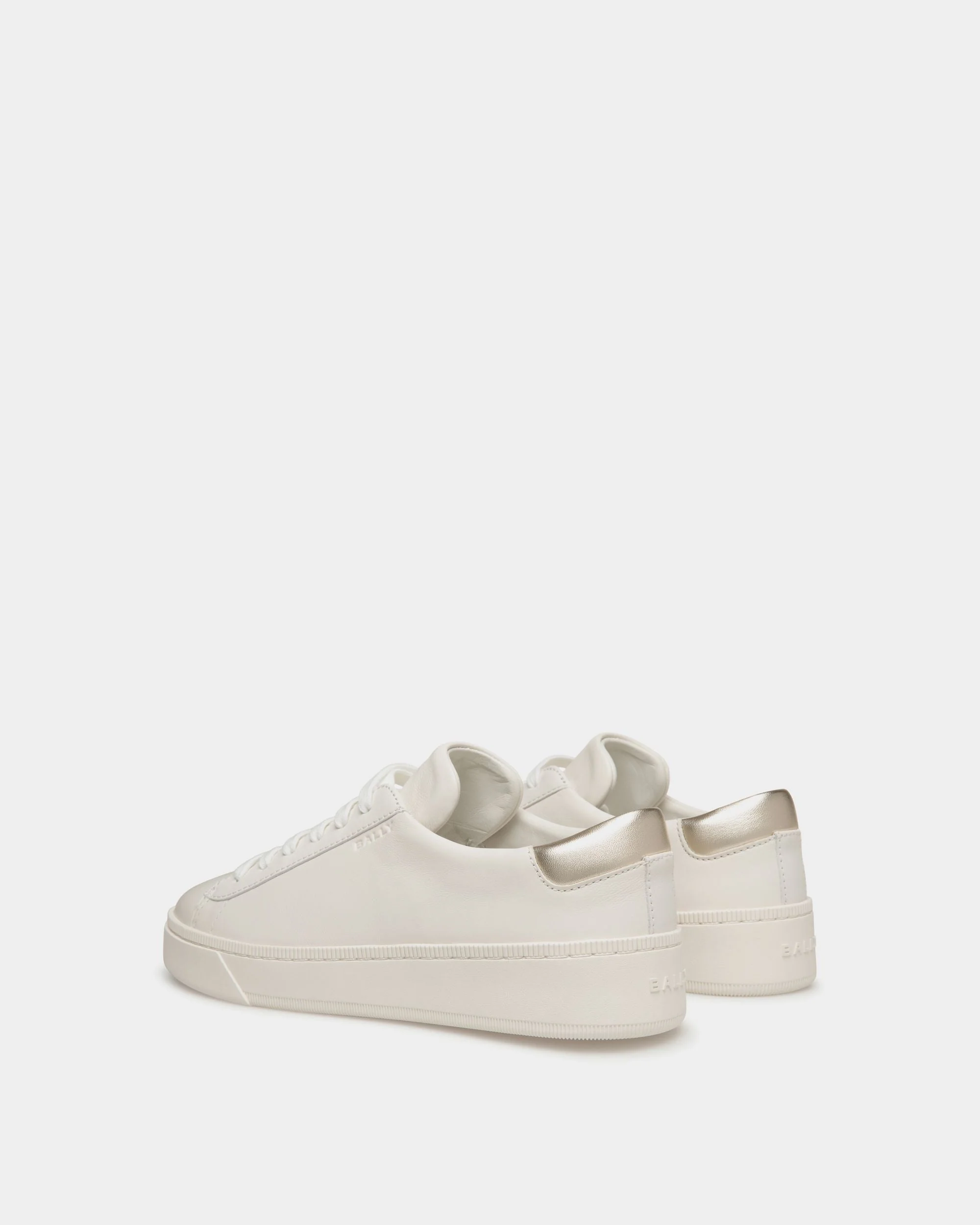 Raise Sneaker In White And Gold Leather - Image 4