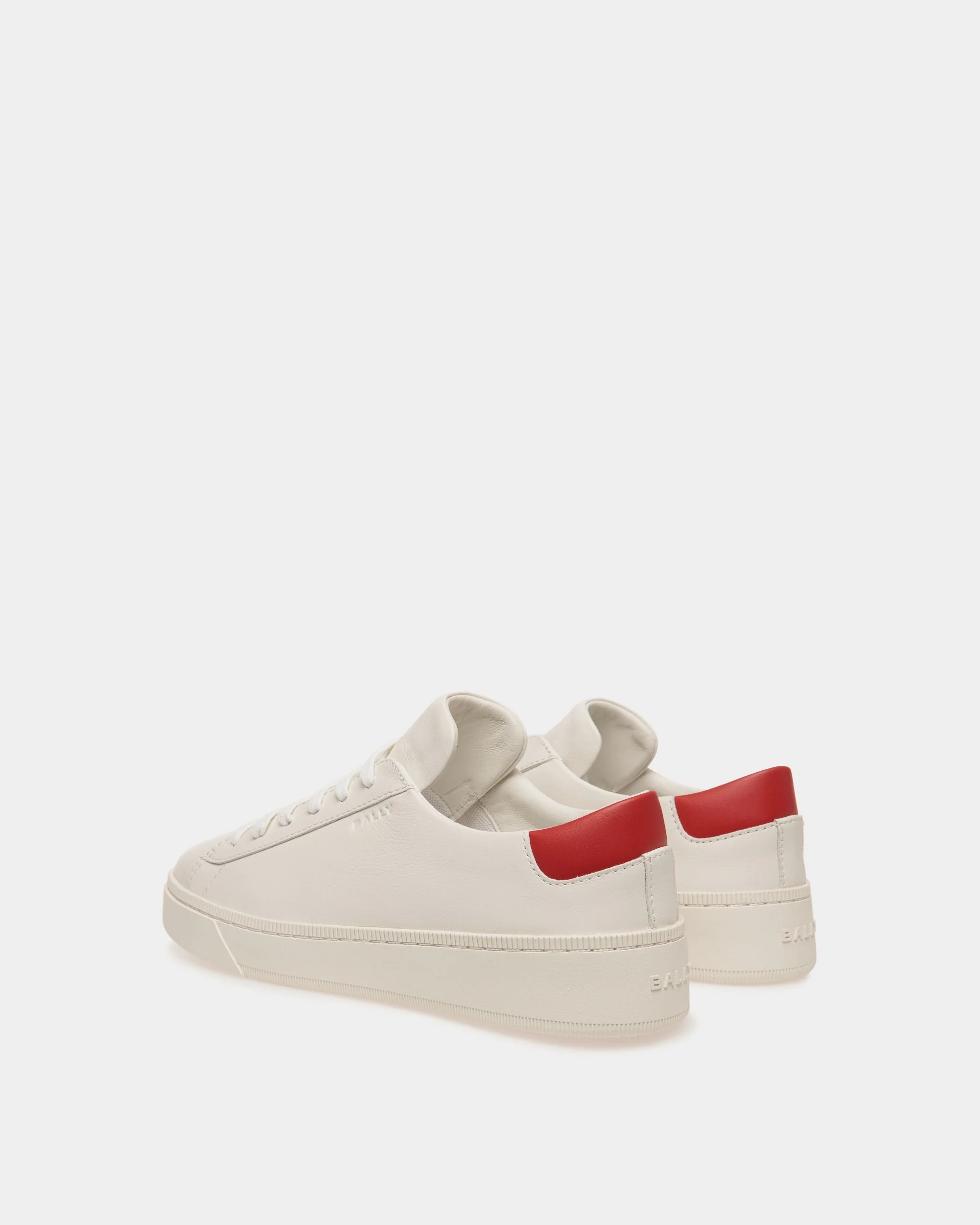 Raise Sneaker In White And Red Leather - Image 3