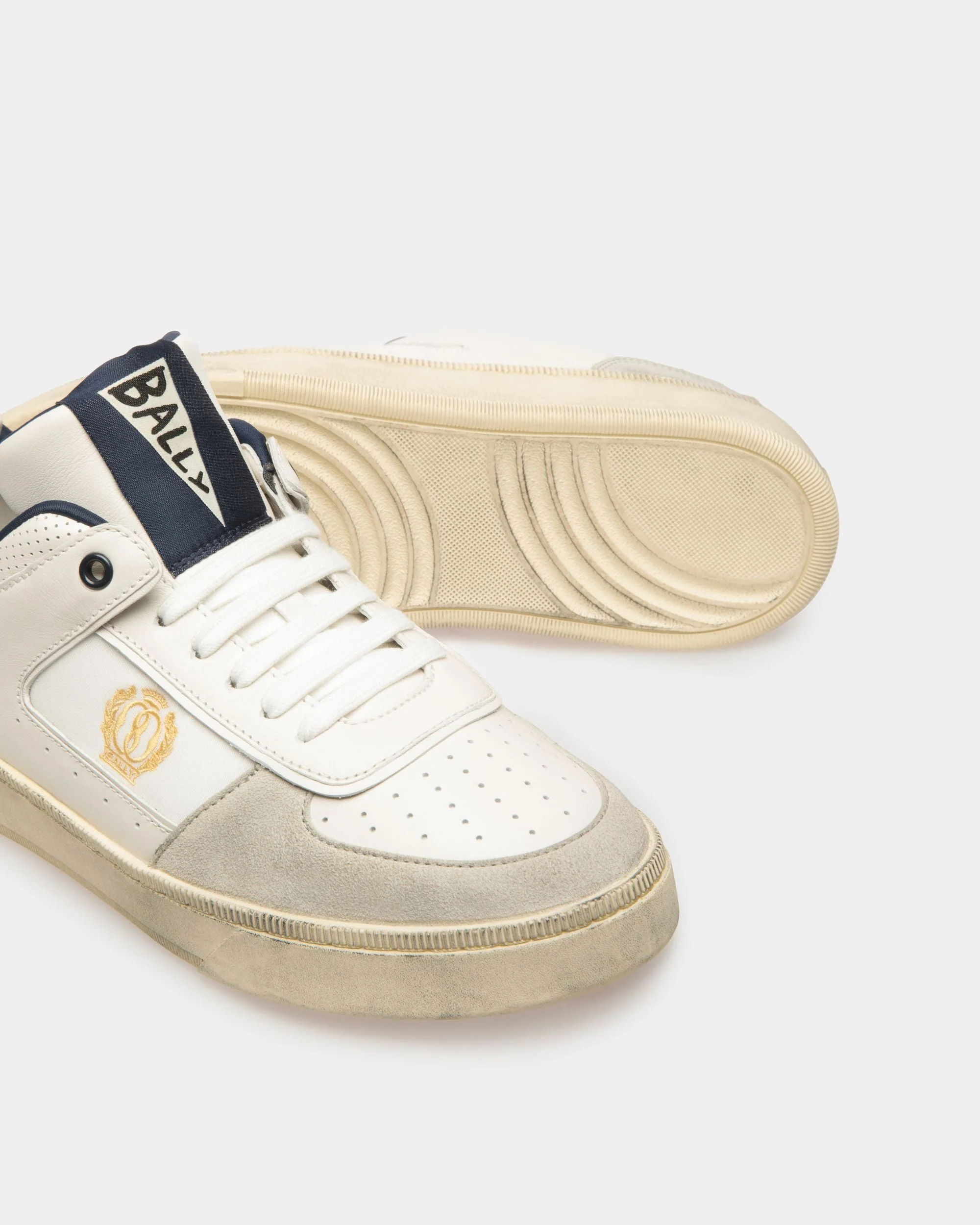 Raise Sneakers In Dusty White And Midnight Leather And Fabric - Image 4