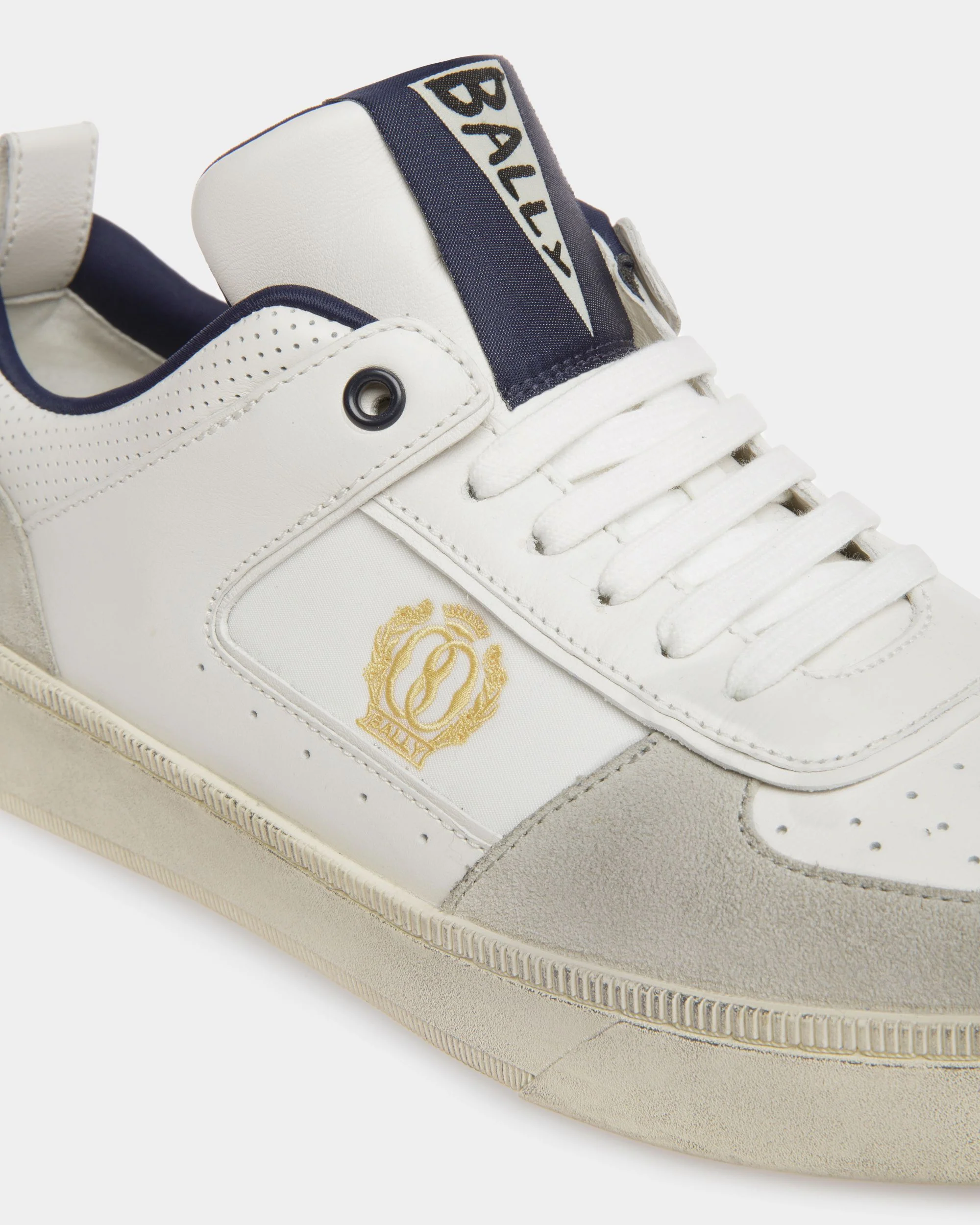 Raise Sneakers In Dusty White And Midnight Leather And Fabric - Image 5