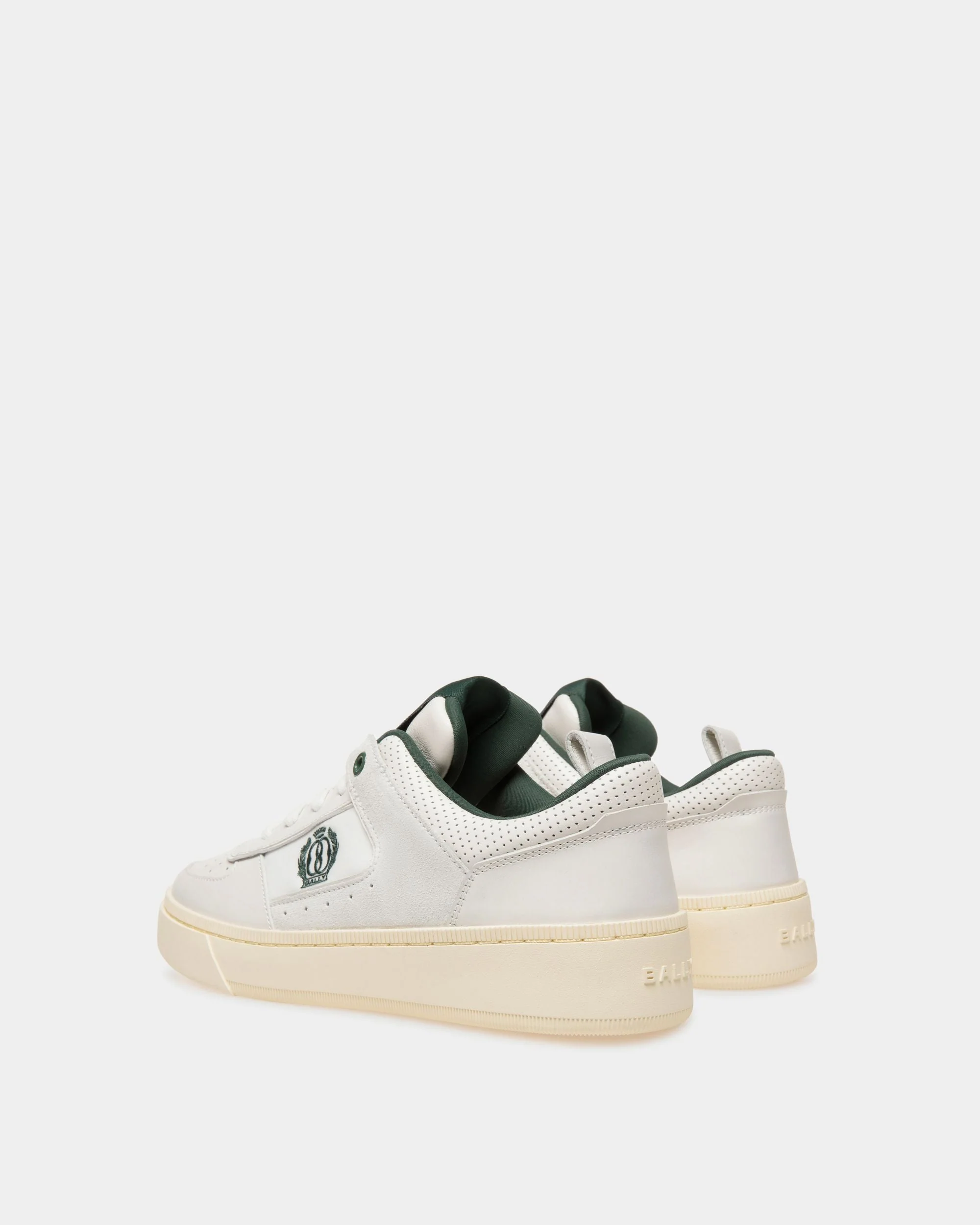 Raise Sneakers In White And Green Leather - Image 3