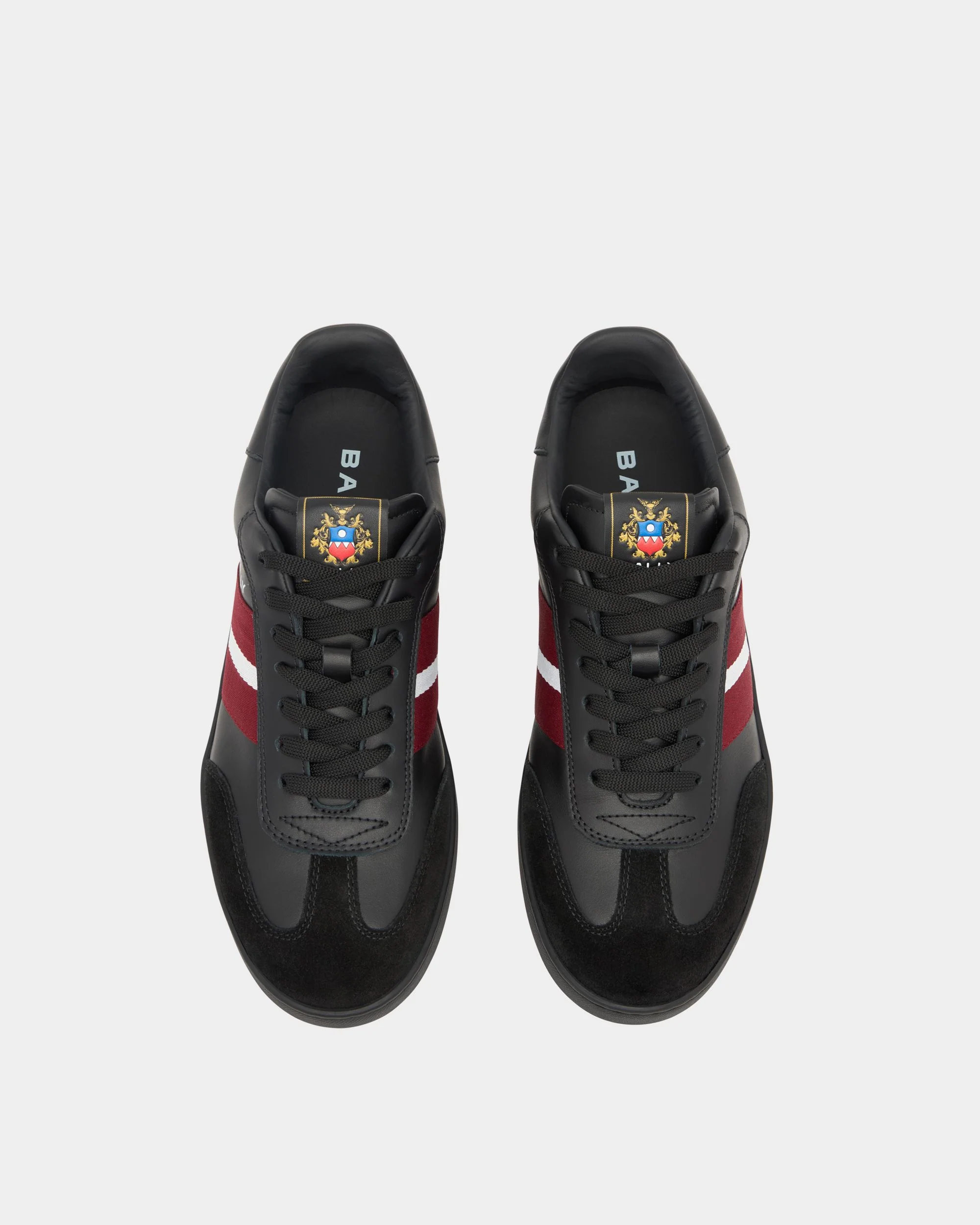 Retro Crest Sneaker in Black Leather - Image 5