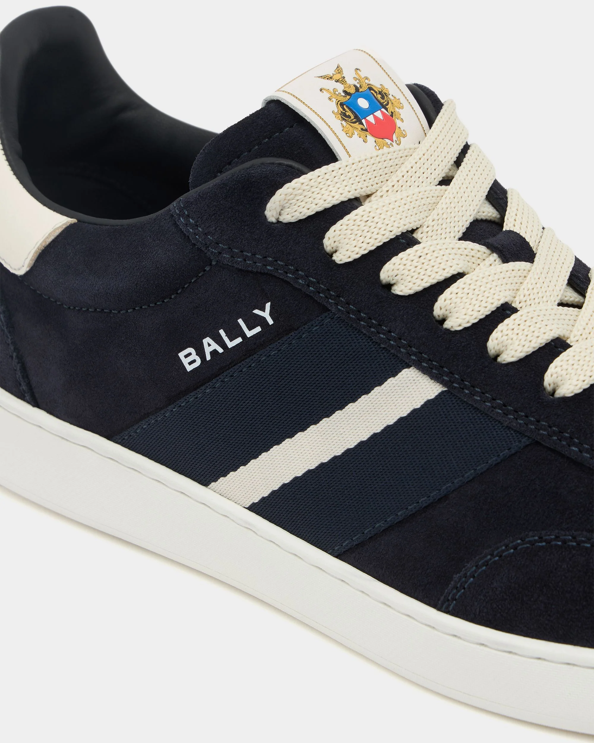 Retro Crest Sneaker in Navy Blue Suede - Image 6