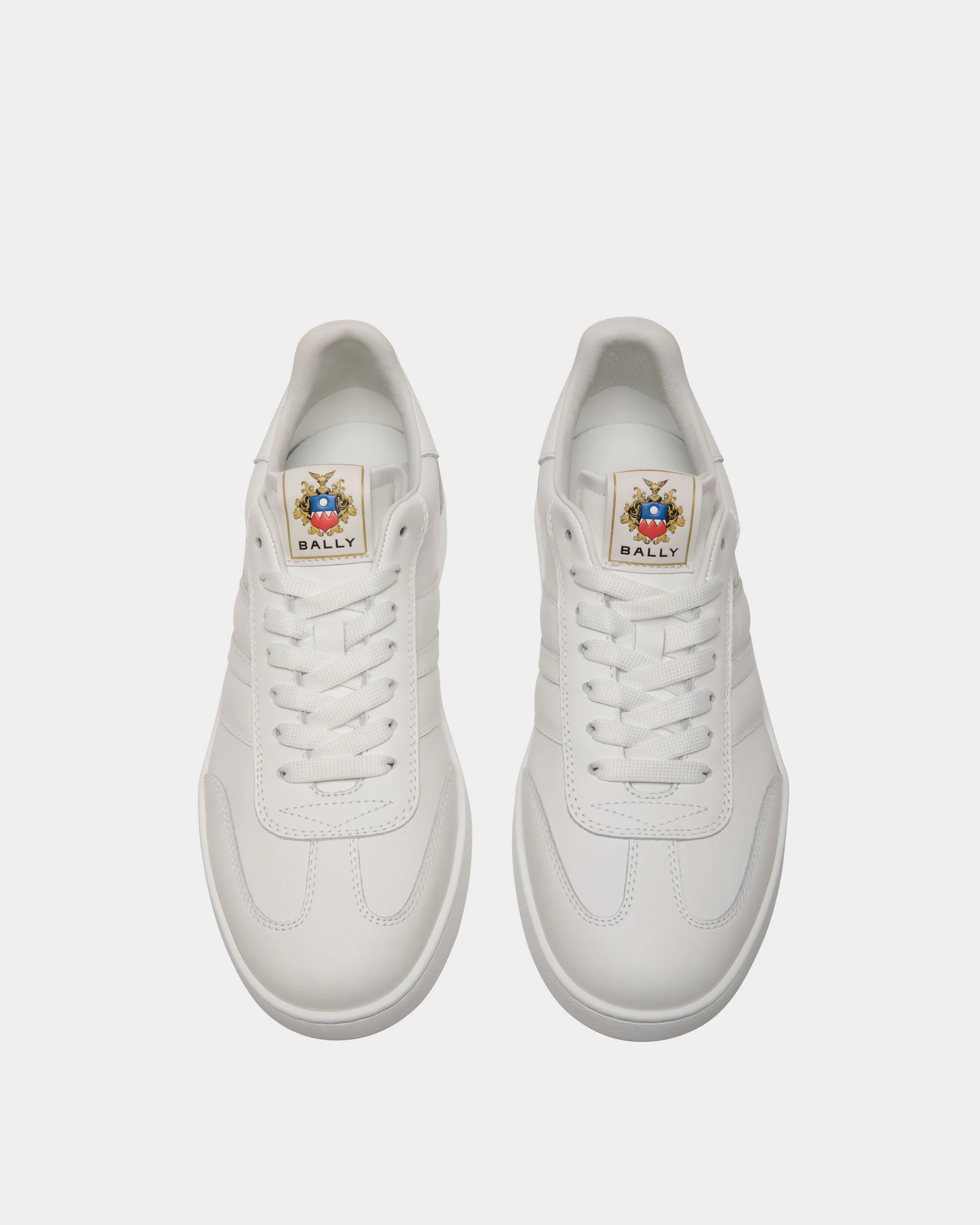 Retro Crest Sneaker in White Leather - Image 4