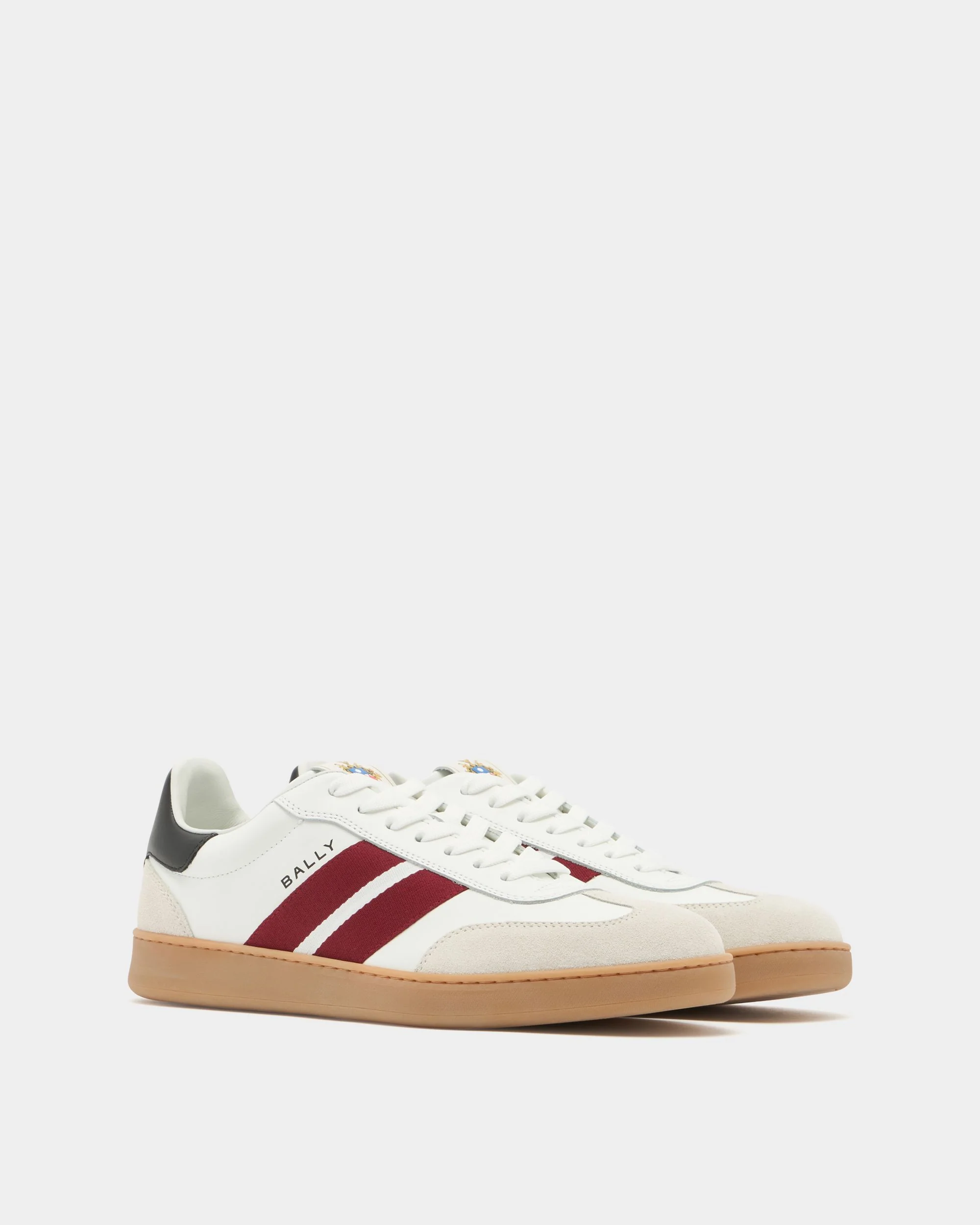 Retro Crest Sneaker in White Leather - Image 3