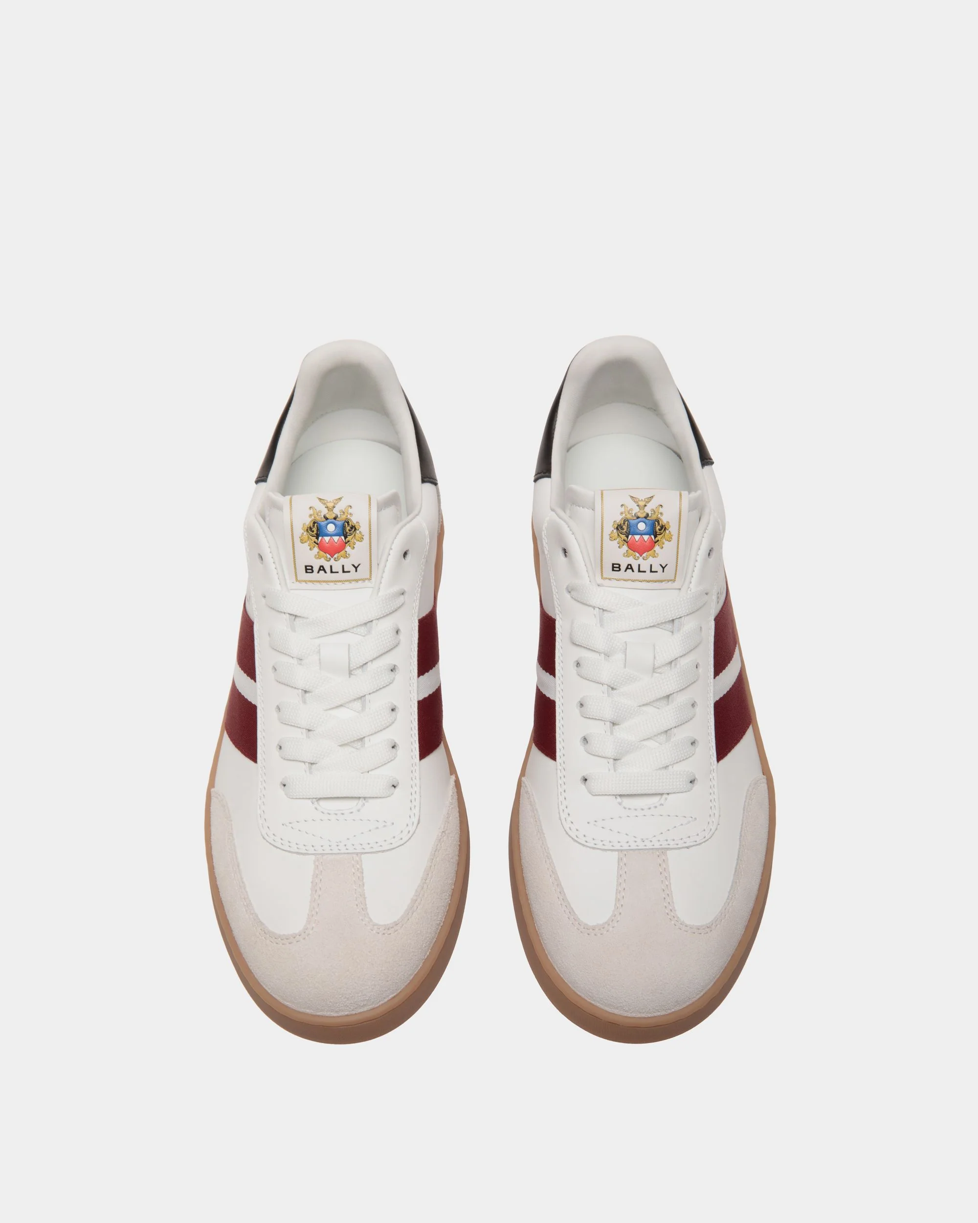 Retro Crest Sneaker in White Leather - Image 5