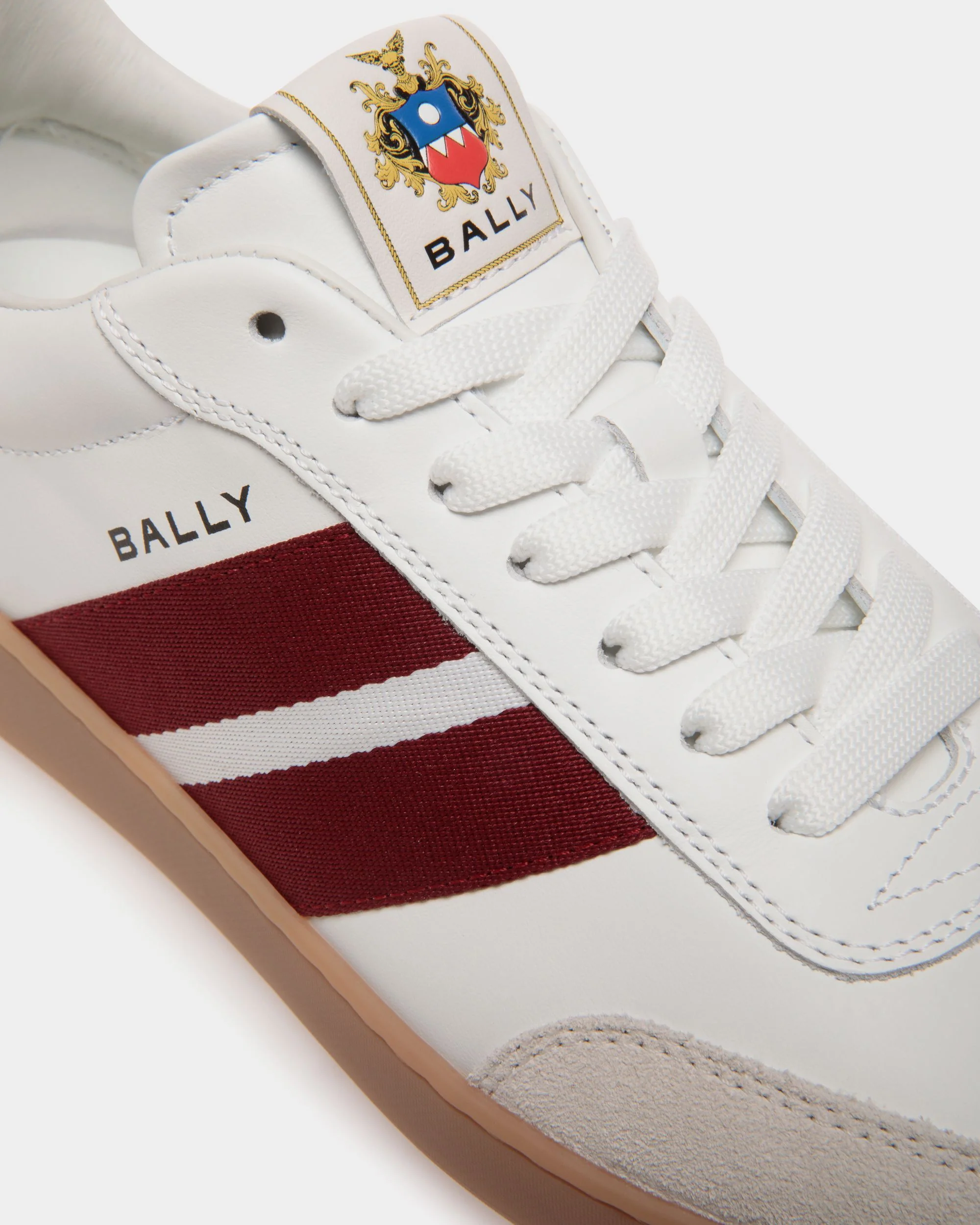Retro Crest Sneaker in White Leather - Image 6