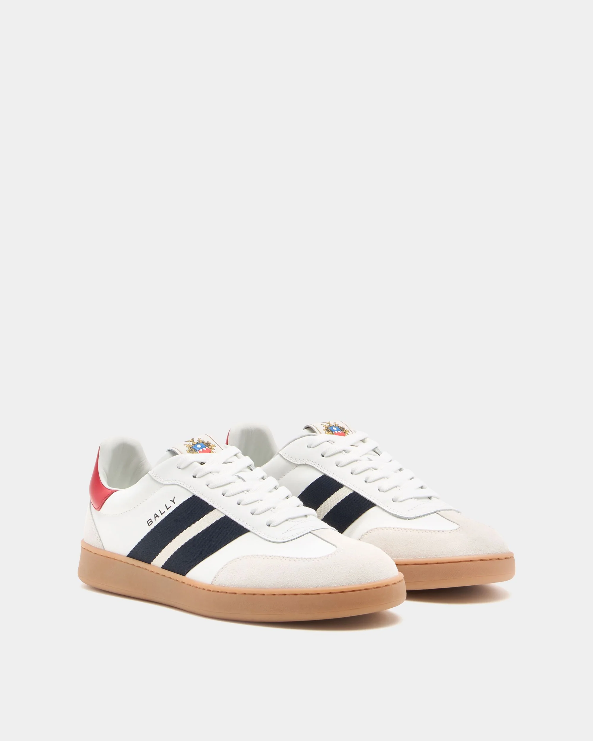 Retro Crest Sneaker in White Leather - Image 3