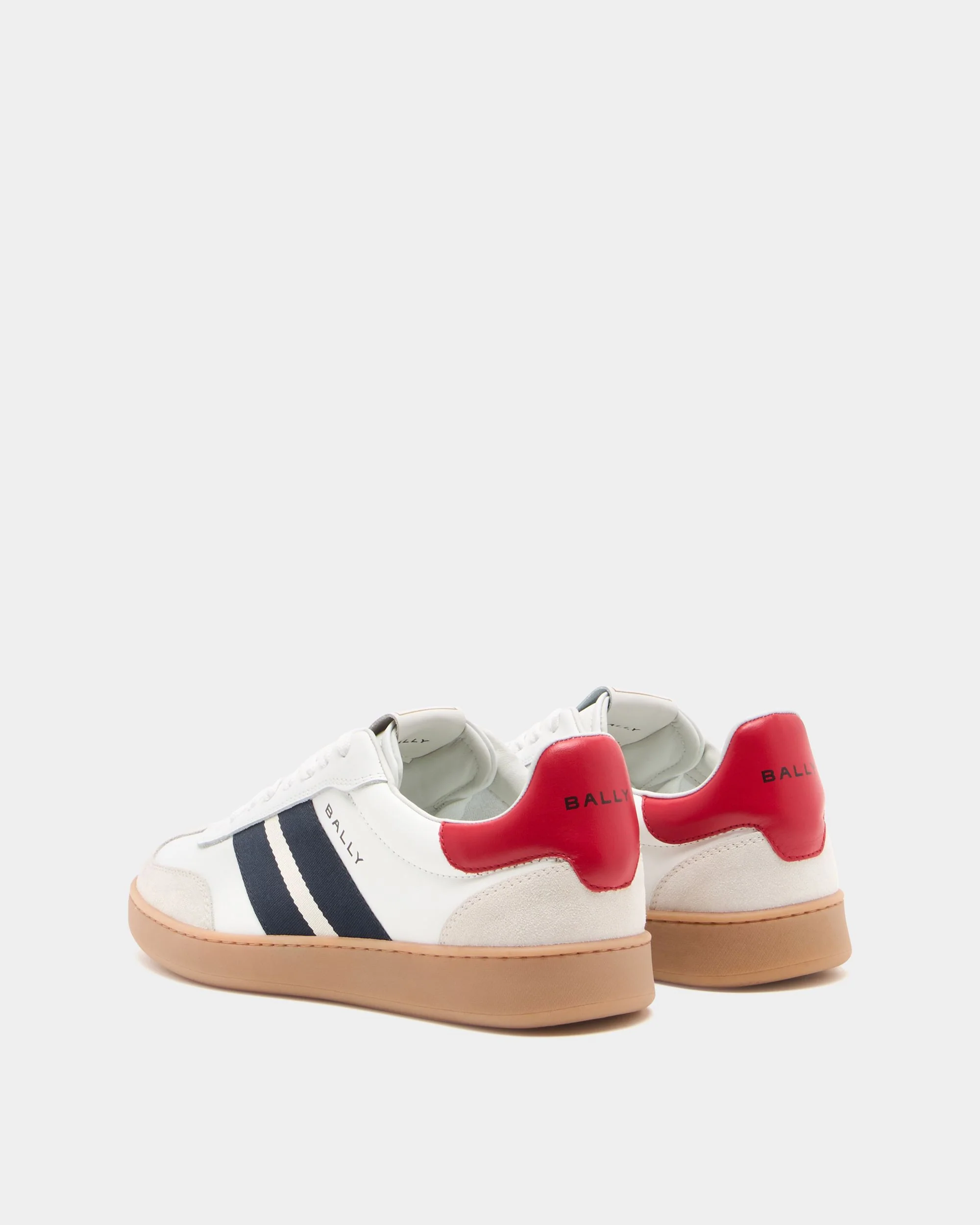 Retro Crest Sneaker in White Leather - Image 4