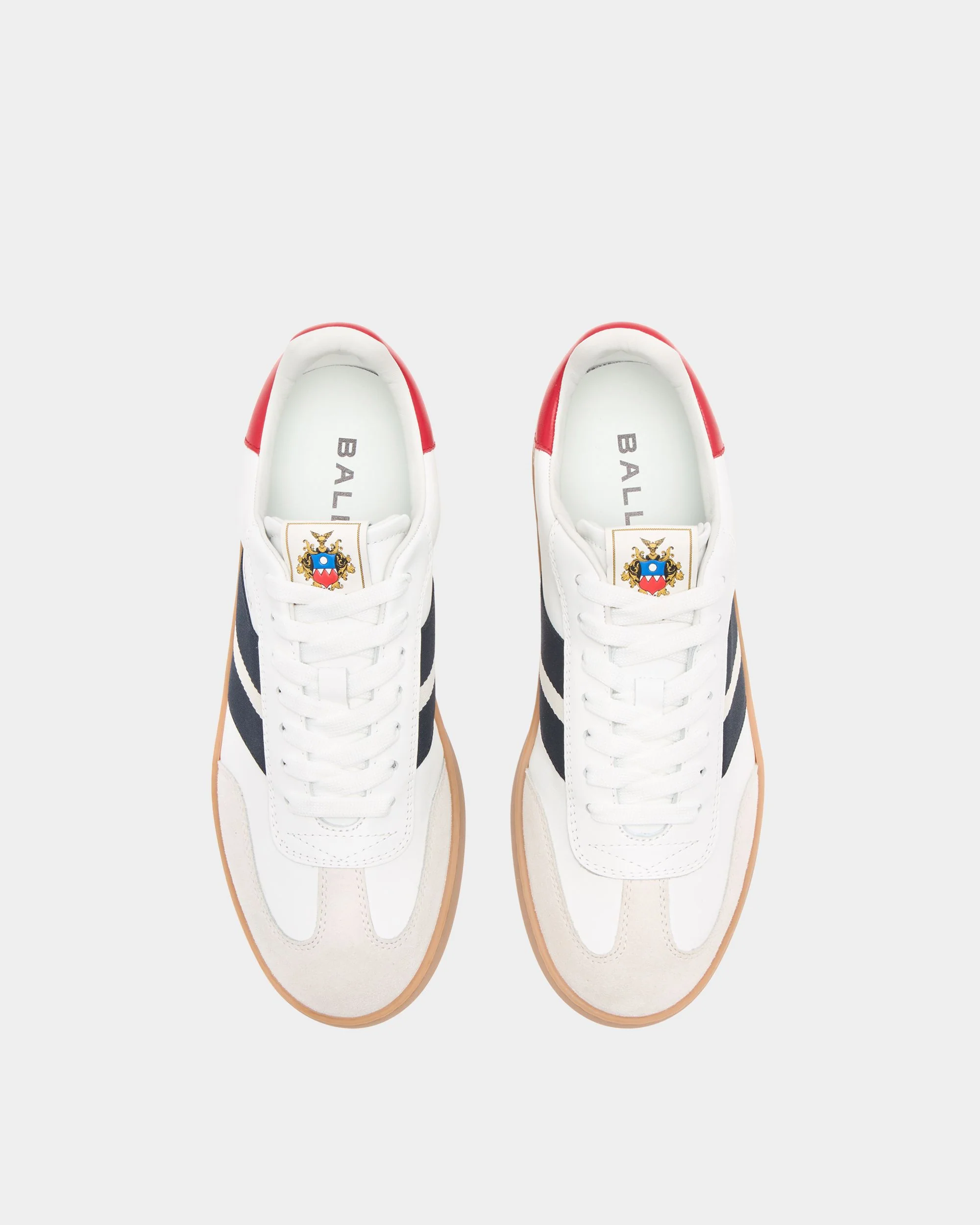 Retro Crest Sneaker in White Leather - Image 5