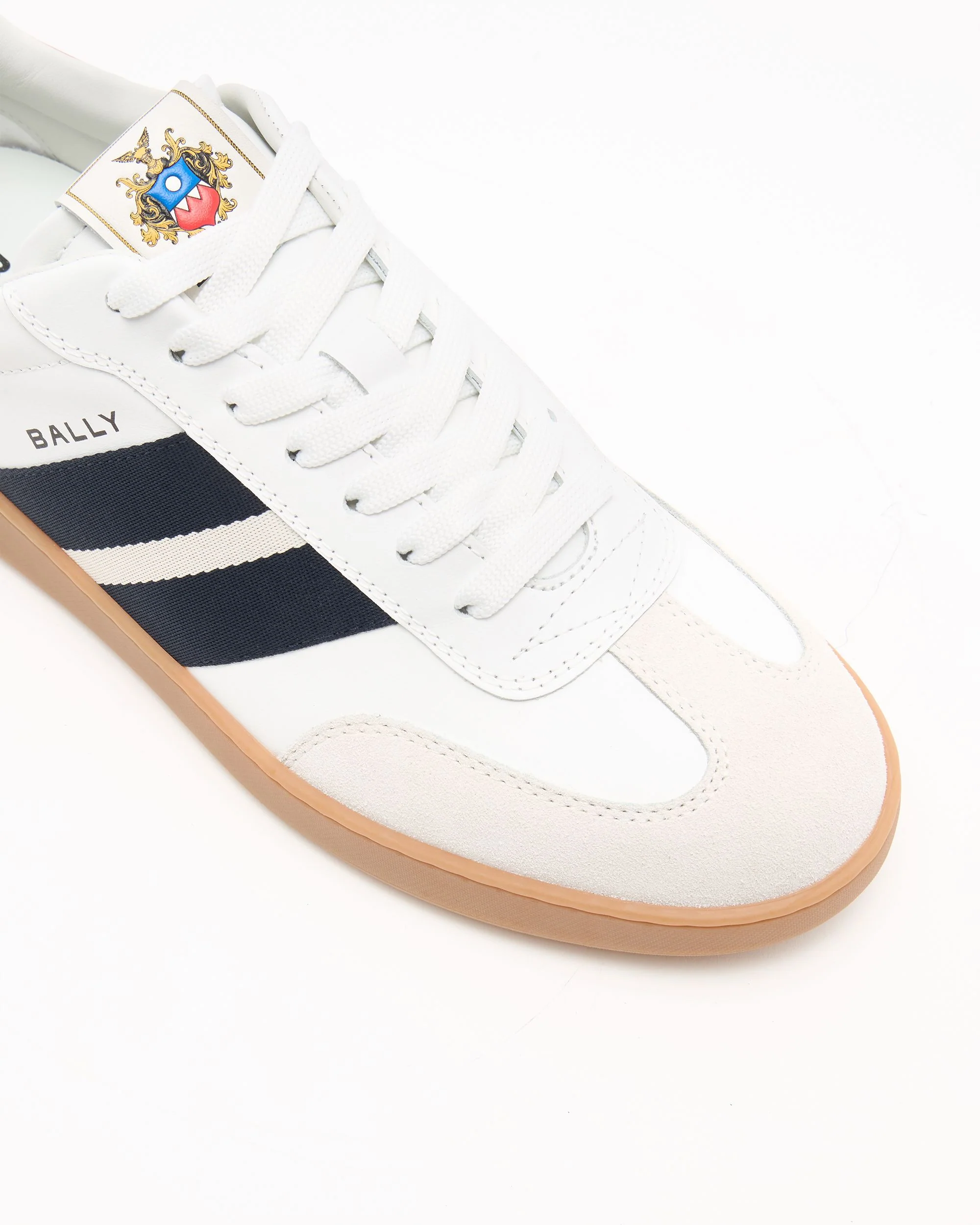 Retro Crest Sneaker in White Leather - Image 6