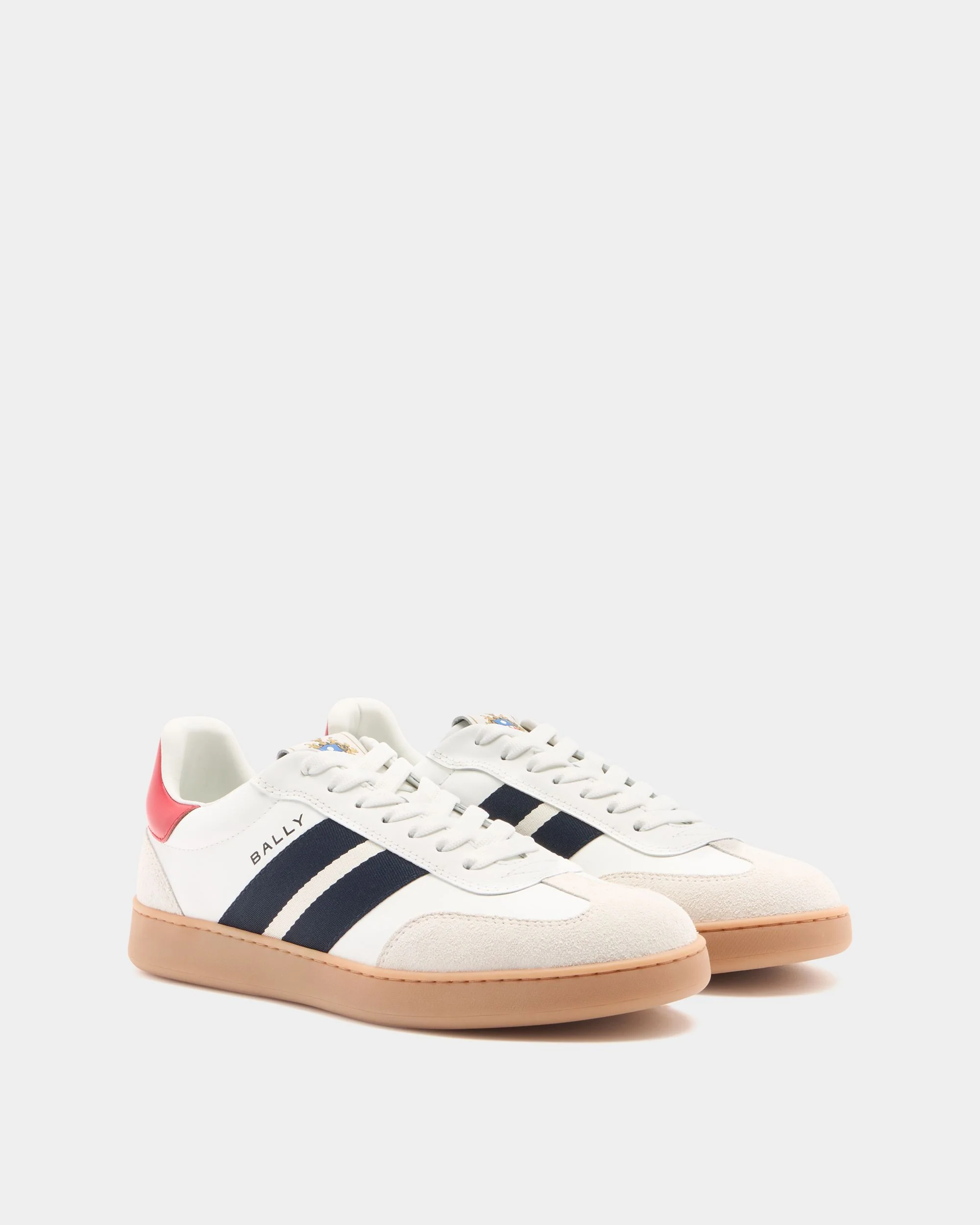 Retro Crest Sneaker in White Leather - Image 3