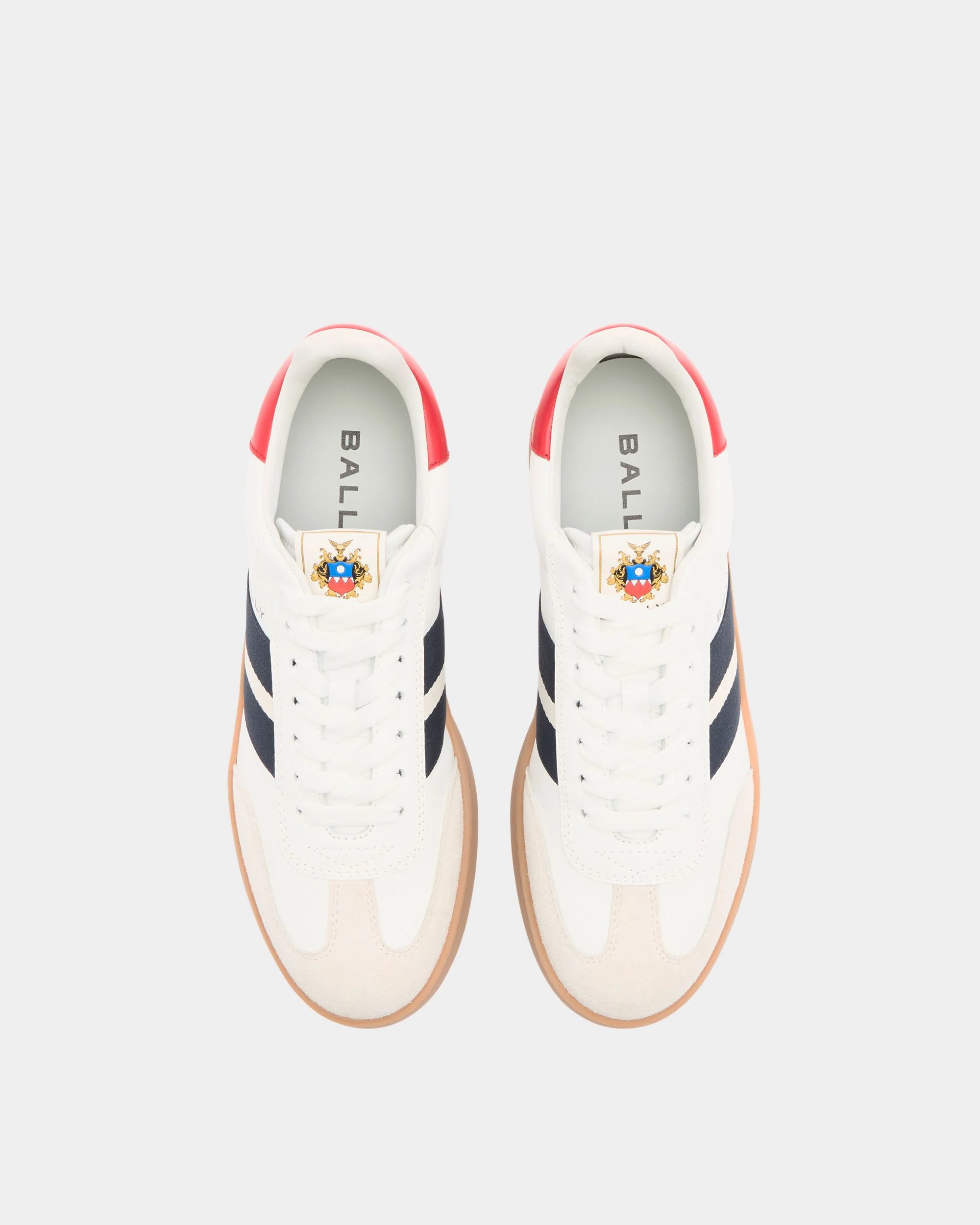 Retro Crest Sneaker in White Leather - Image 5