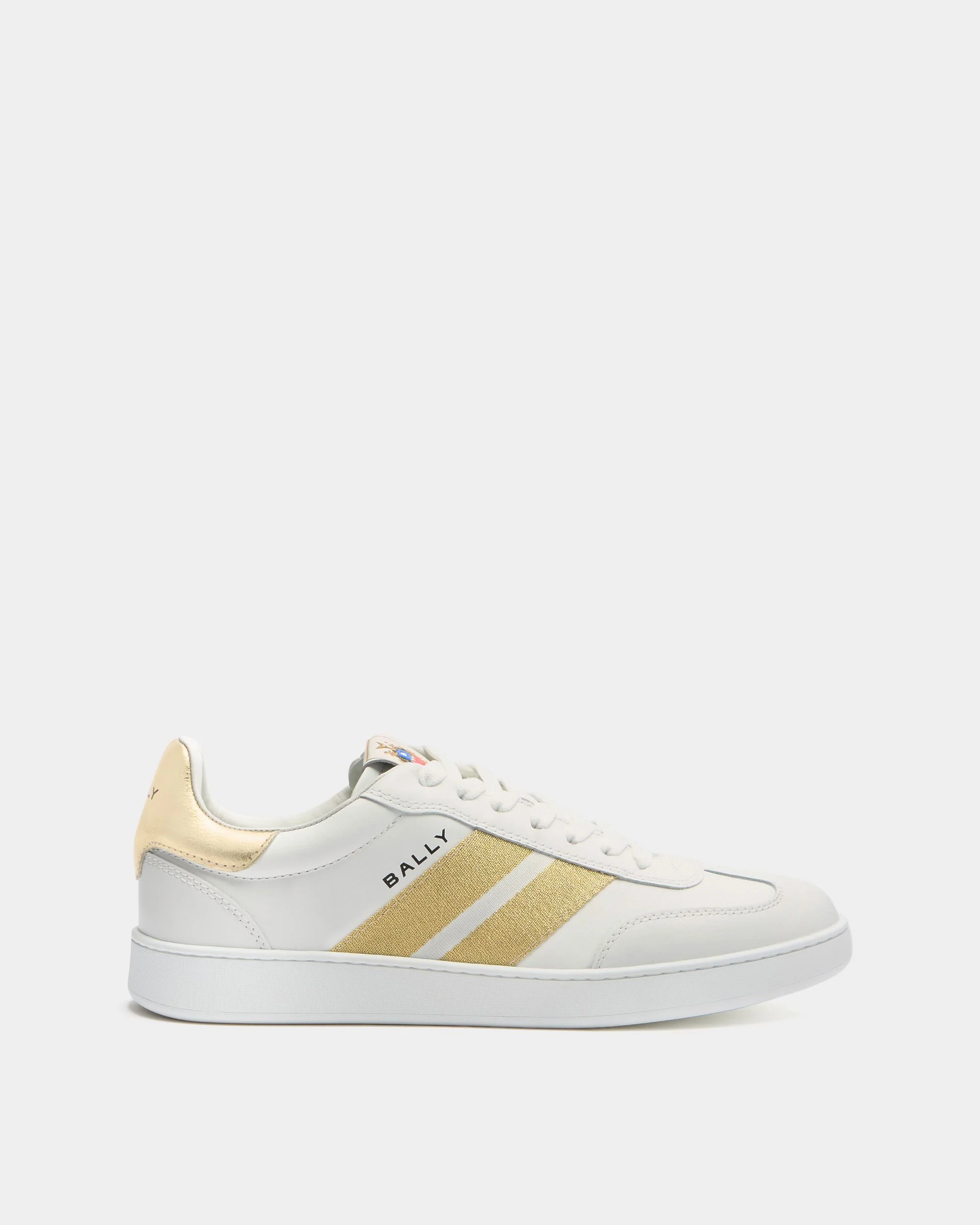 Retro Crest Sneaker in White Leather