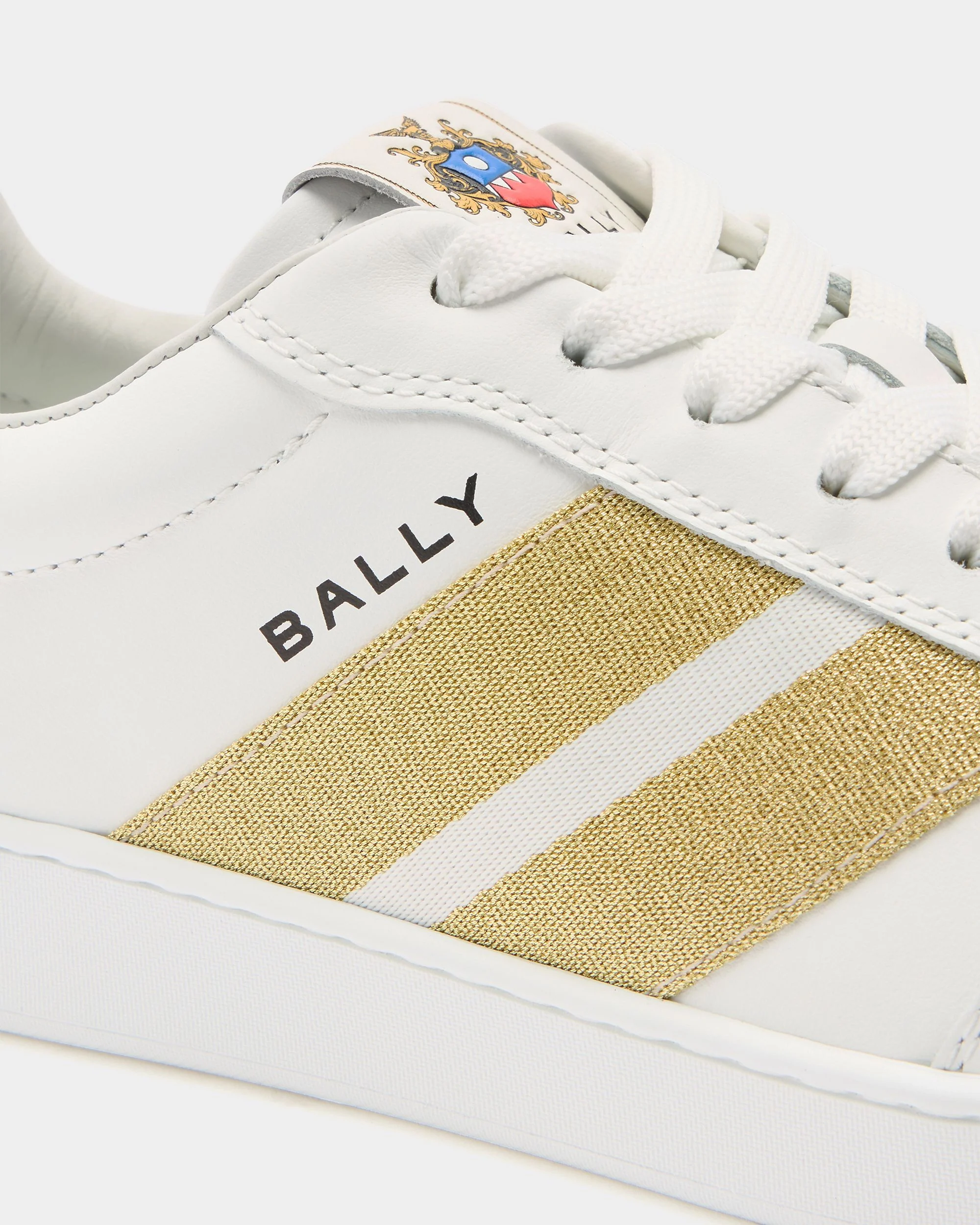Retro Crest Sneaker in White Leather - Image 6