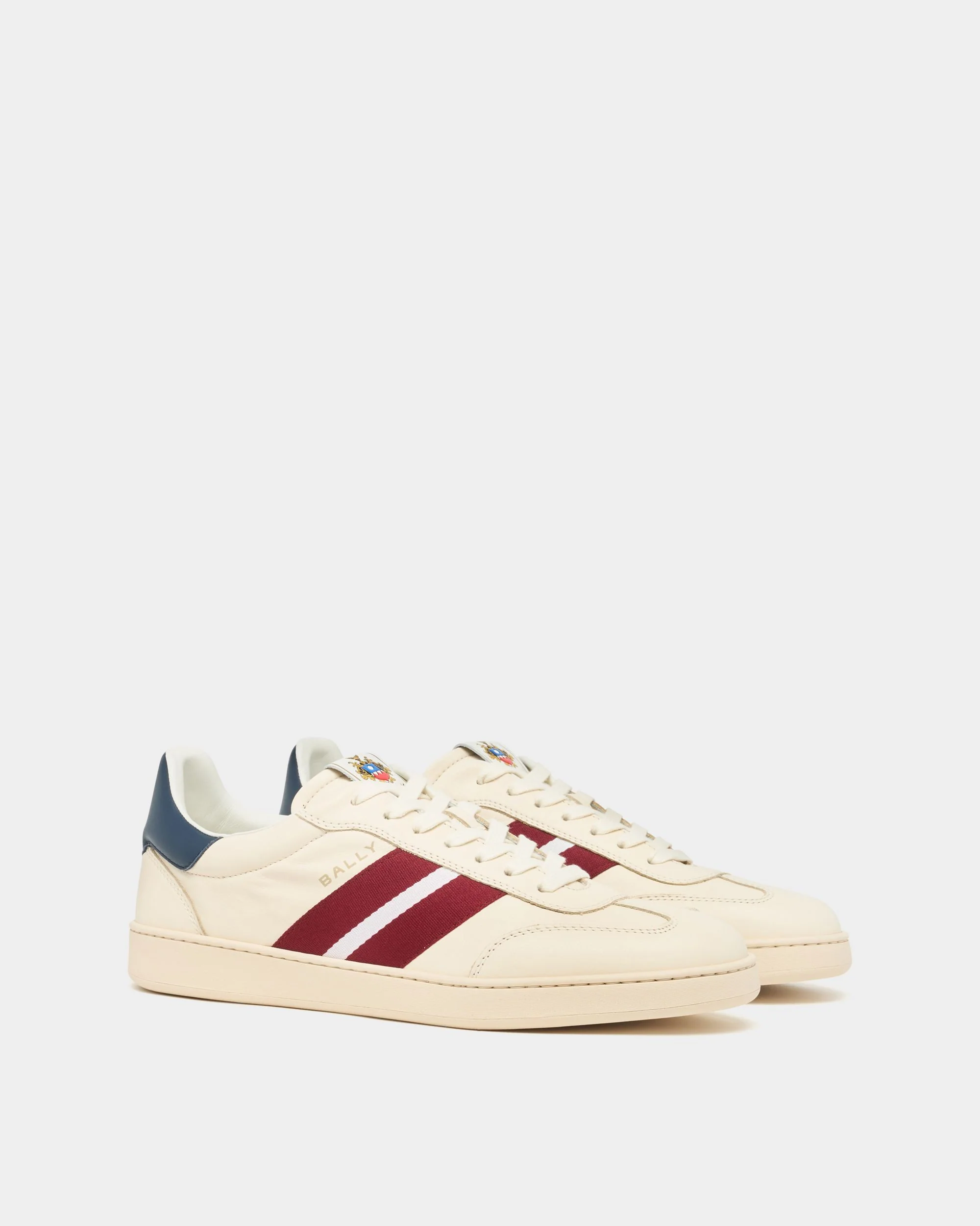 Retro Crest Sneaker in White Leather - Image 3
