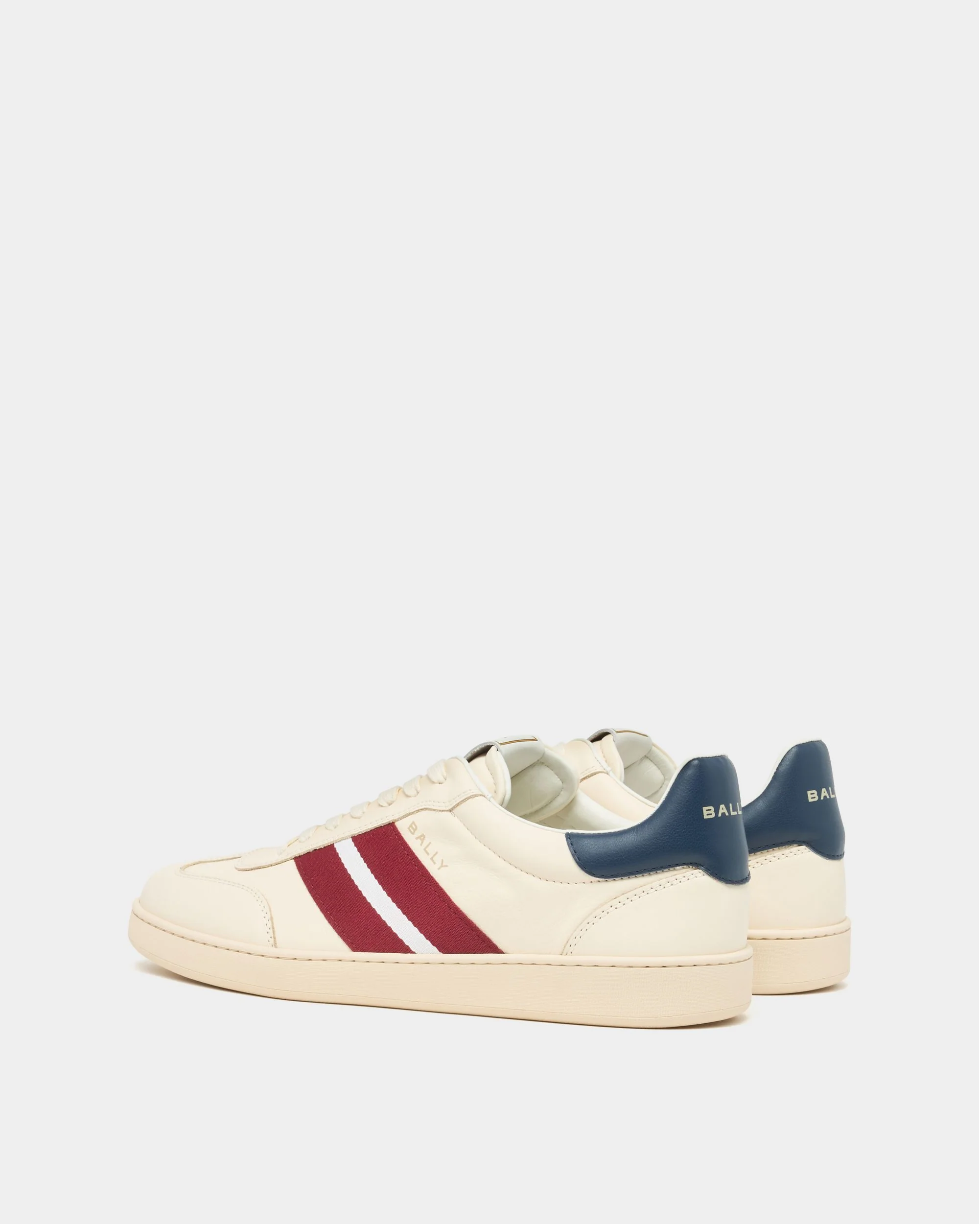 Retro Crest Sneaker in White Leather - Image 4