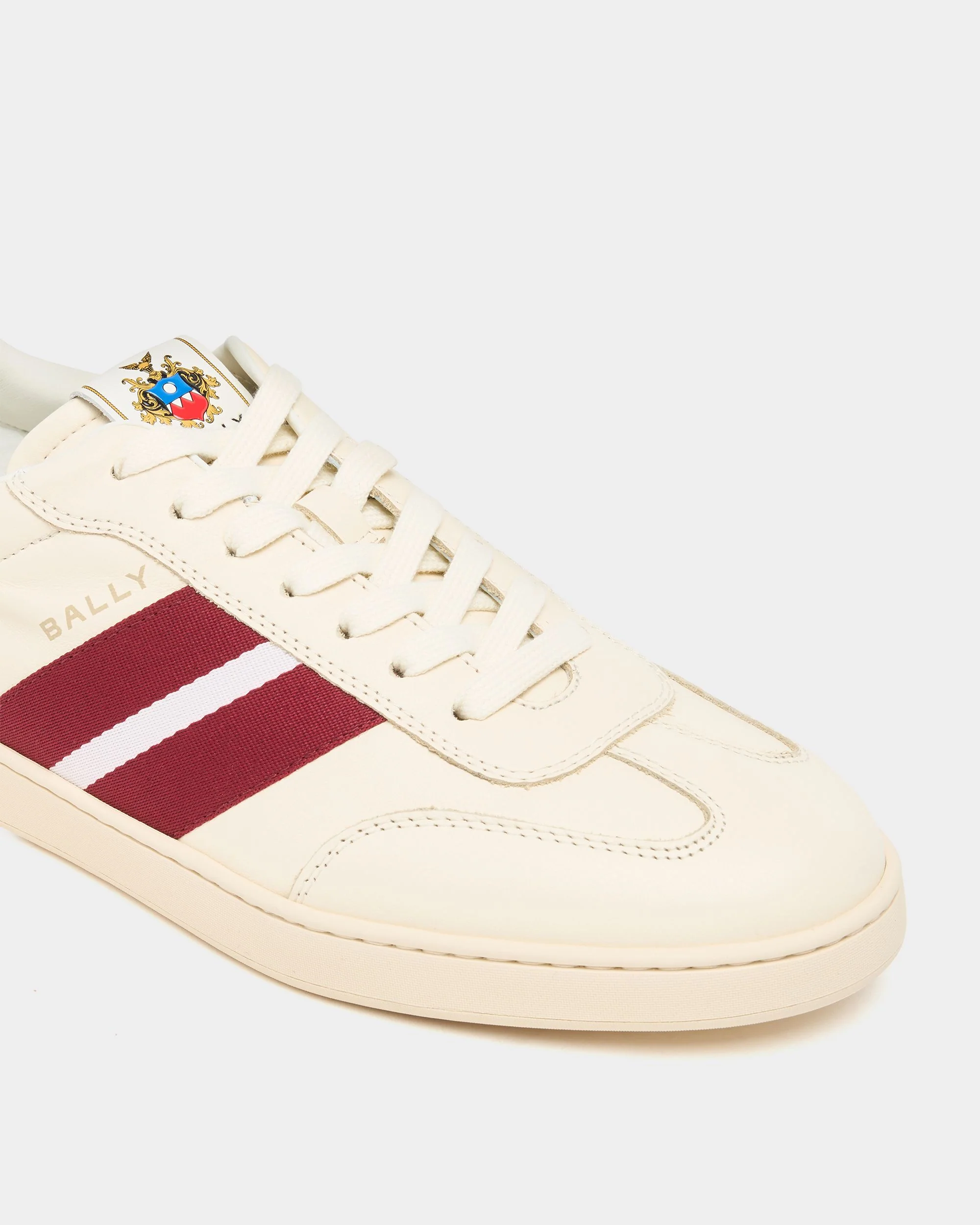 Retro Crest Sneaker in White Leather - Image 6