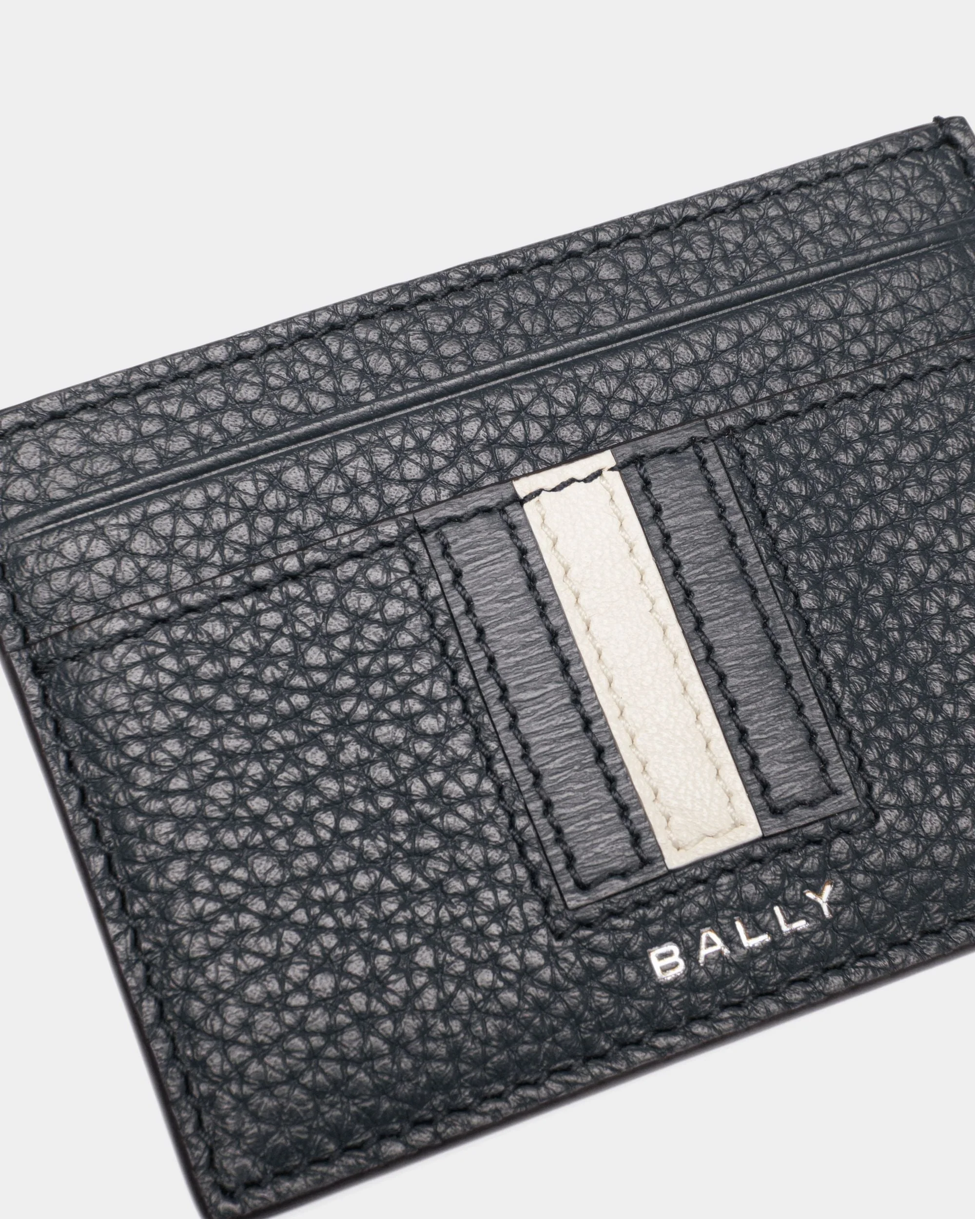 Ribbon Business Card Holder In Midnight Leather - Image 4
