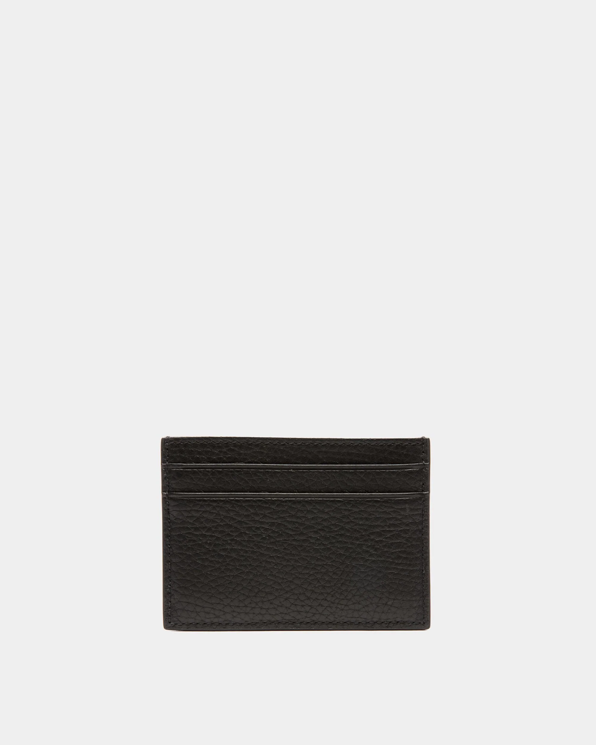 Ribbon Card Holder In Black Grained Leather - Image 2