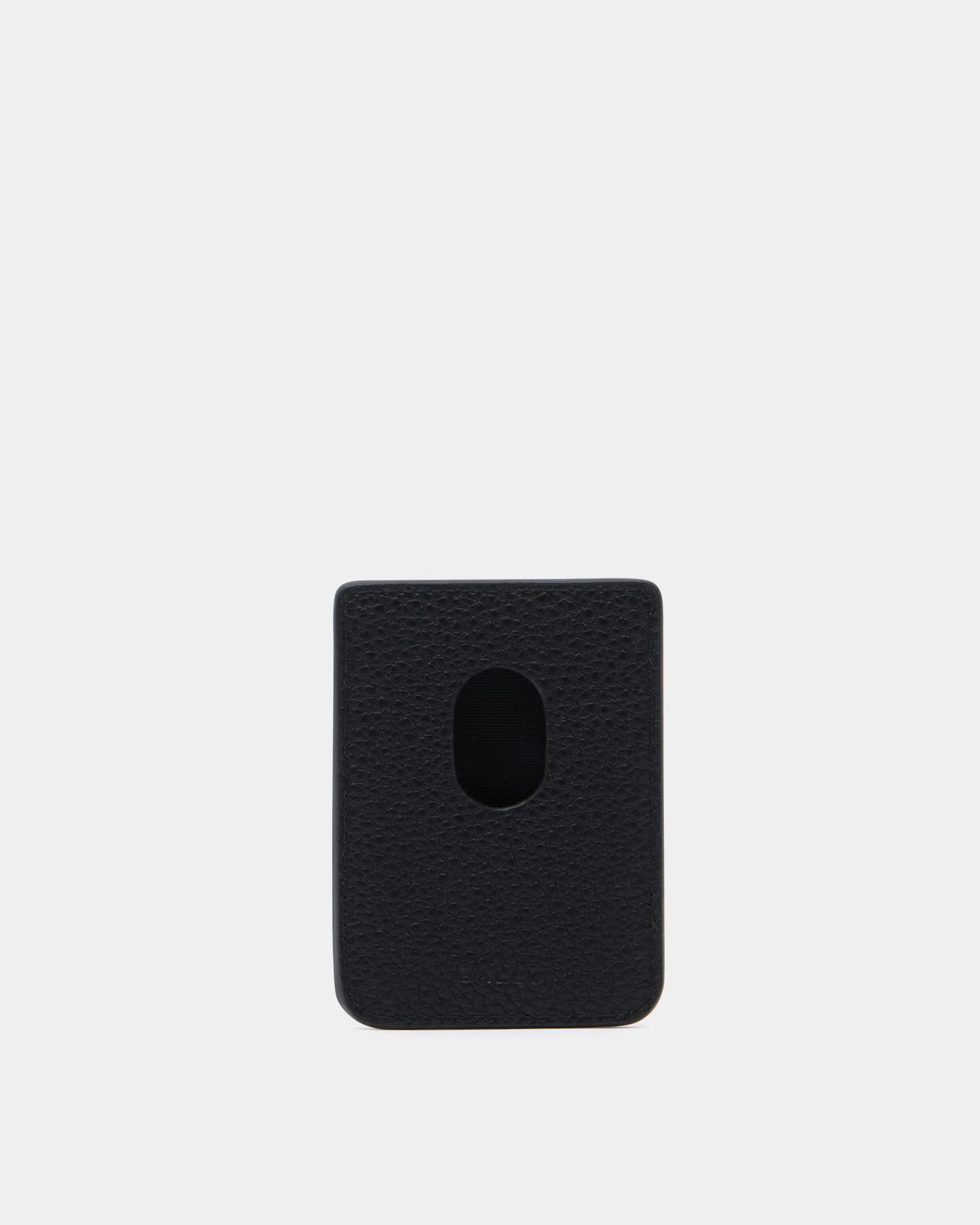 Ribbon Card Holder in Black Grained Leather - Image 2