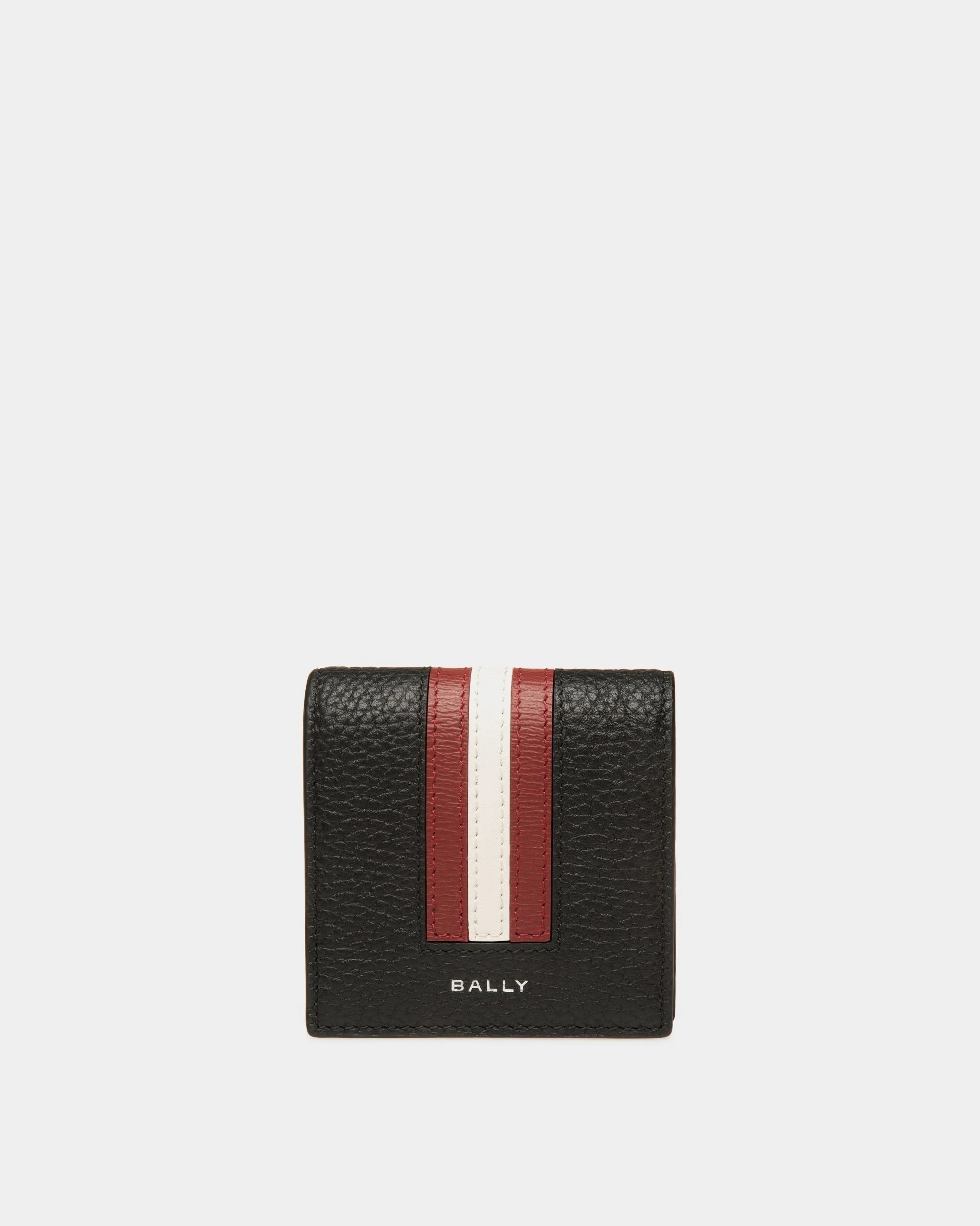 Ribbon Coin Case in Black Leather