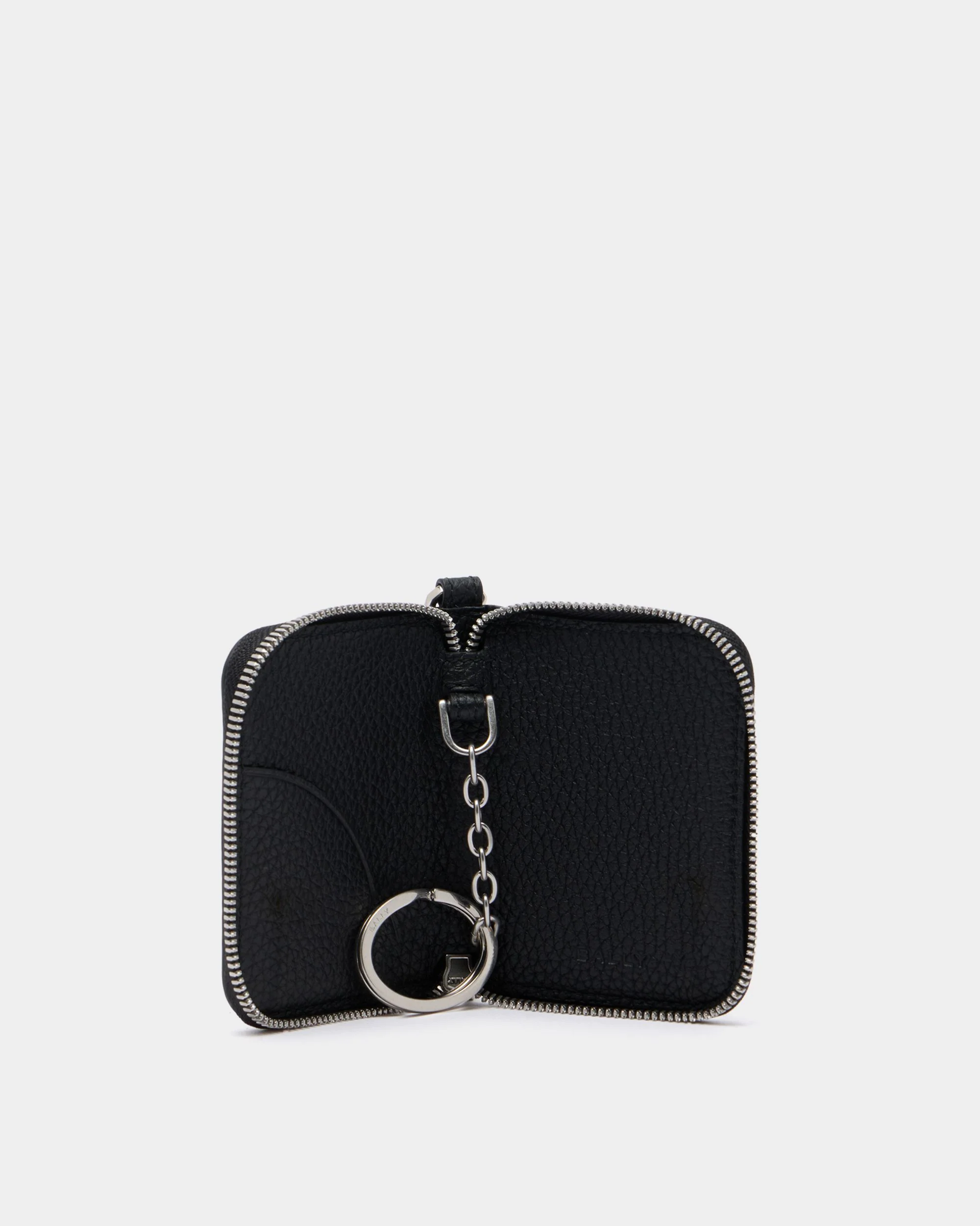 Ribbon Key Holder in Black Grained Leather - Image 3