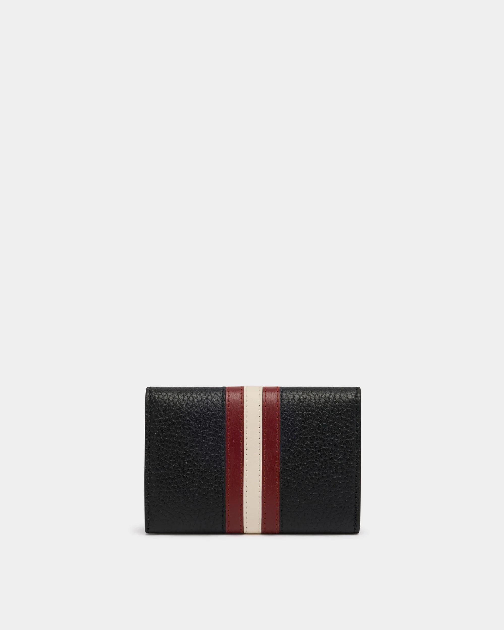 Ribbon Key Holder in Black Grained Leather - Image 2