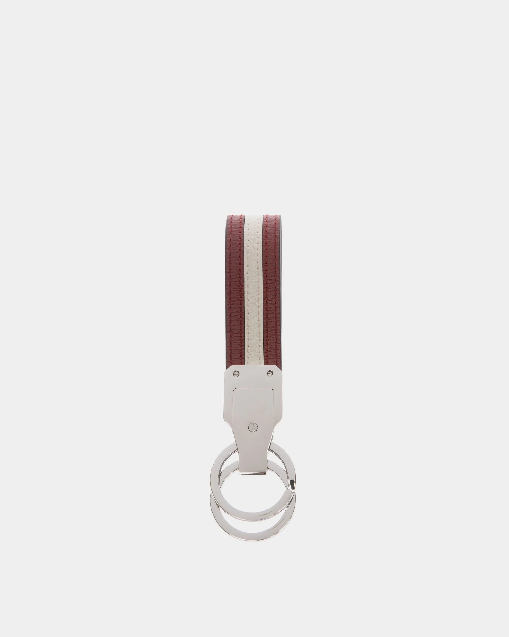 Ribbon Keyring in Red Leather - Image 2