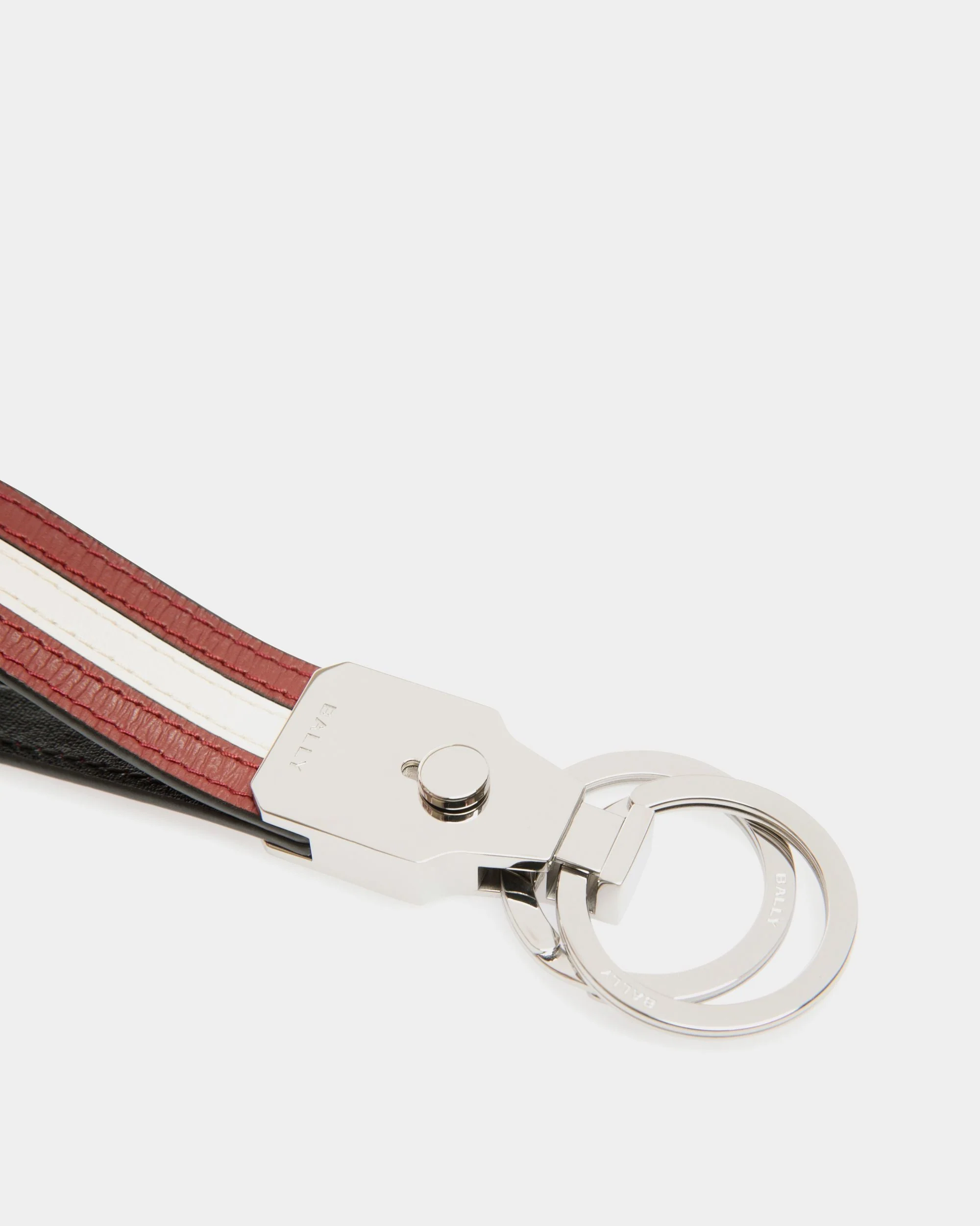 Ribbon Keyring in Red Leather - Image 3