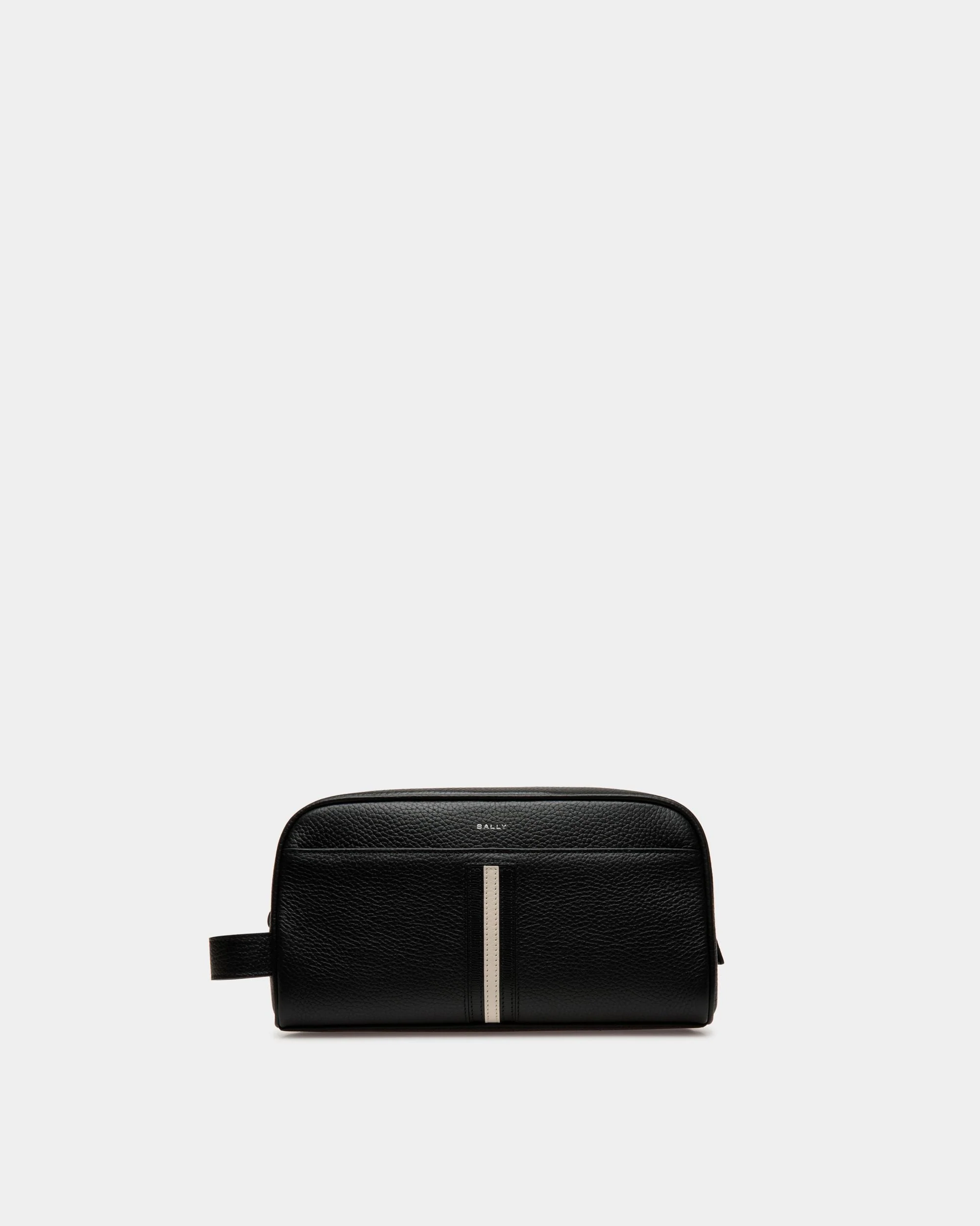 Ribbon Necessaire in Black Grained Leather