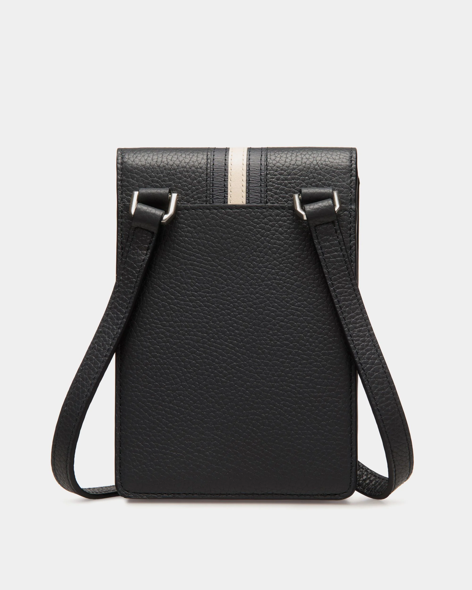Ribbon Phone Wallet In Blue Grained Leather - Image 2