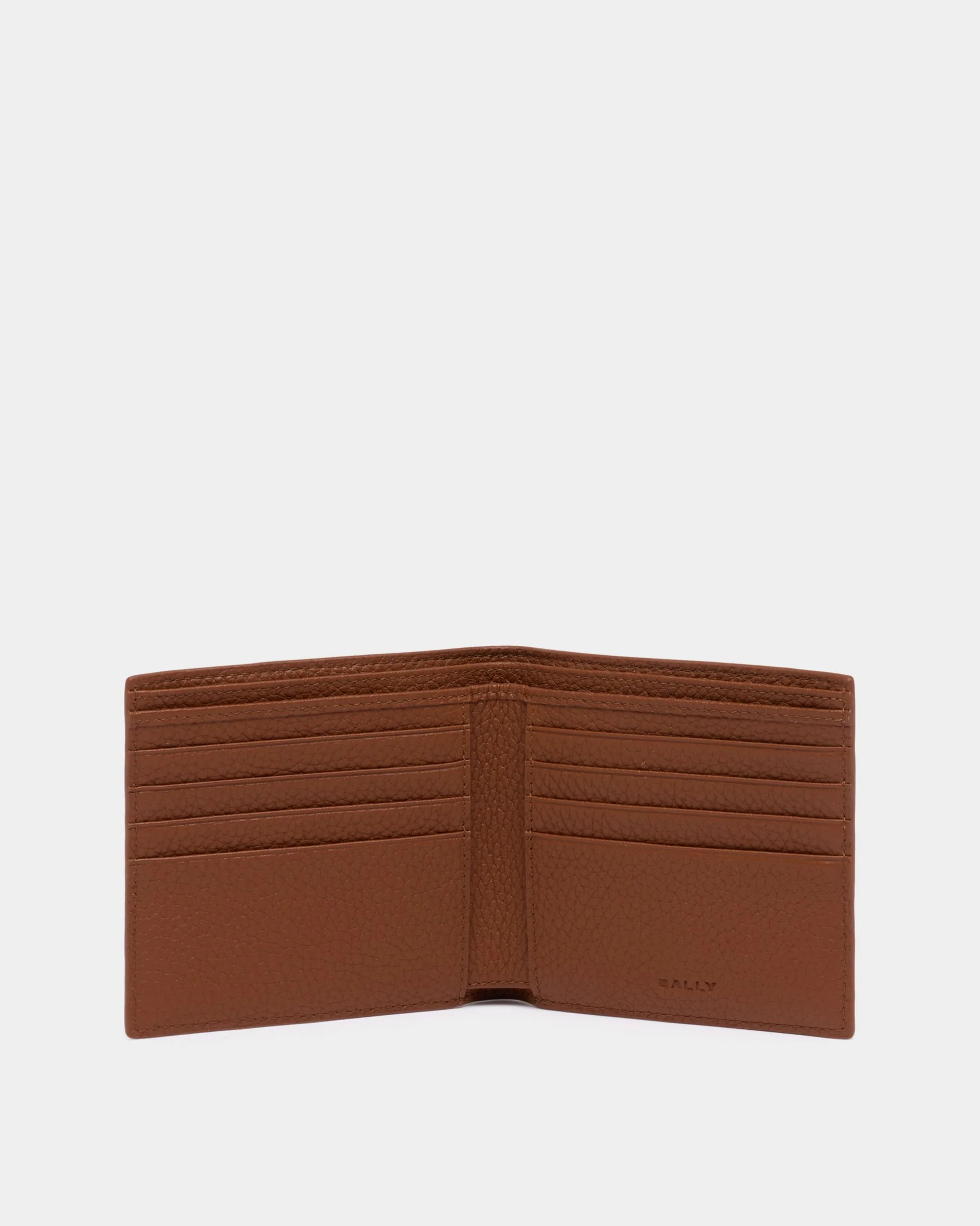 Ribbon Wallet in Amber Brown Grained Leather - Image 3