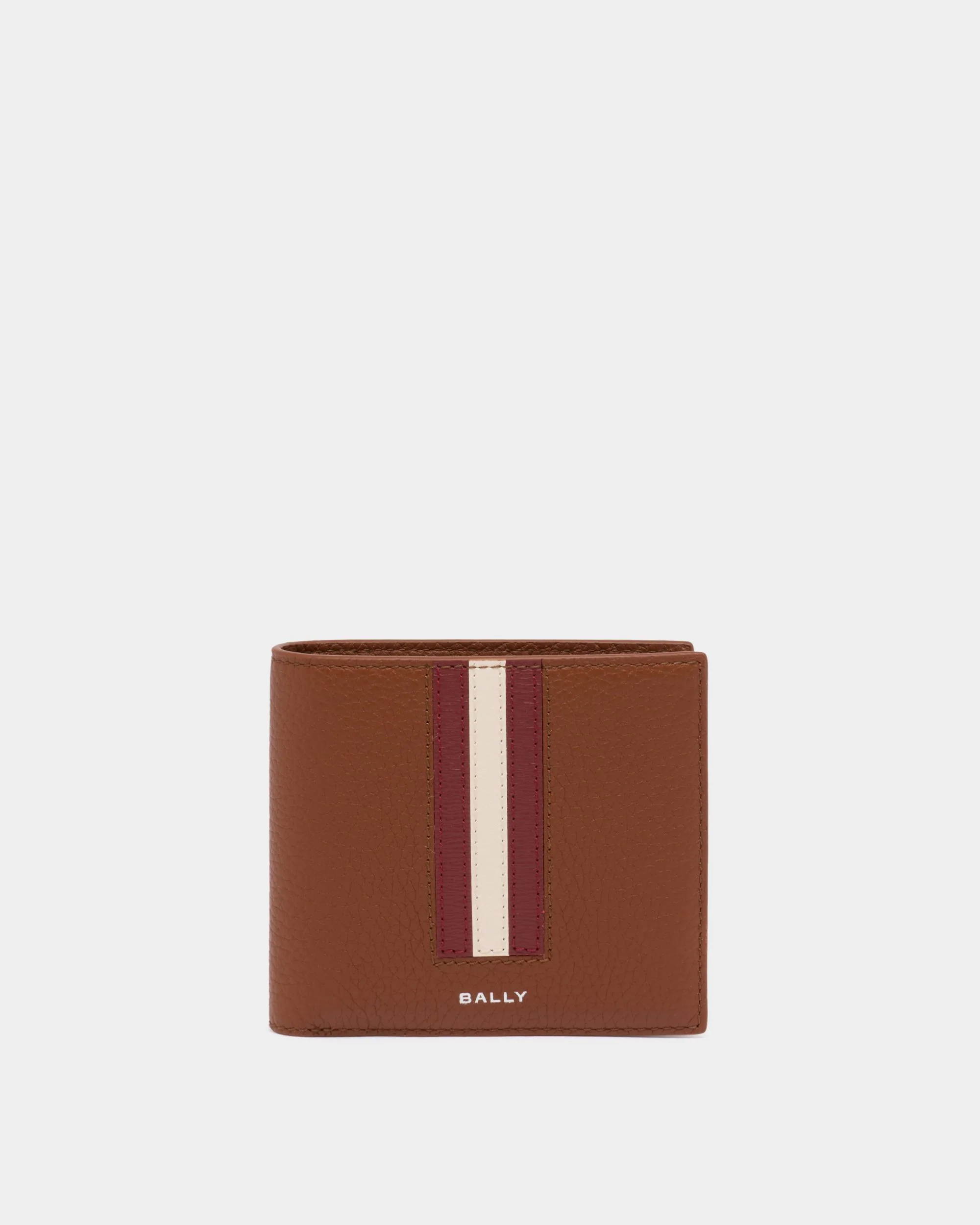 Ribbon Wallet in Amber Brown Grained Leather