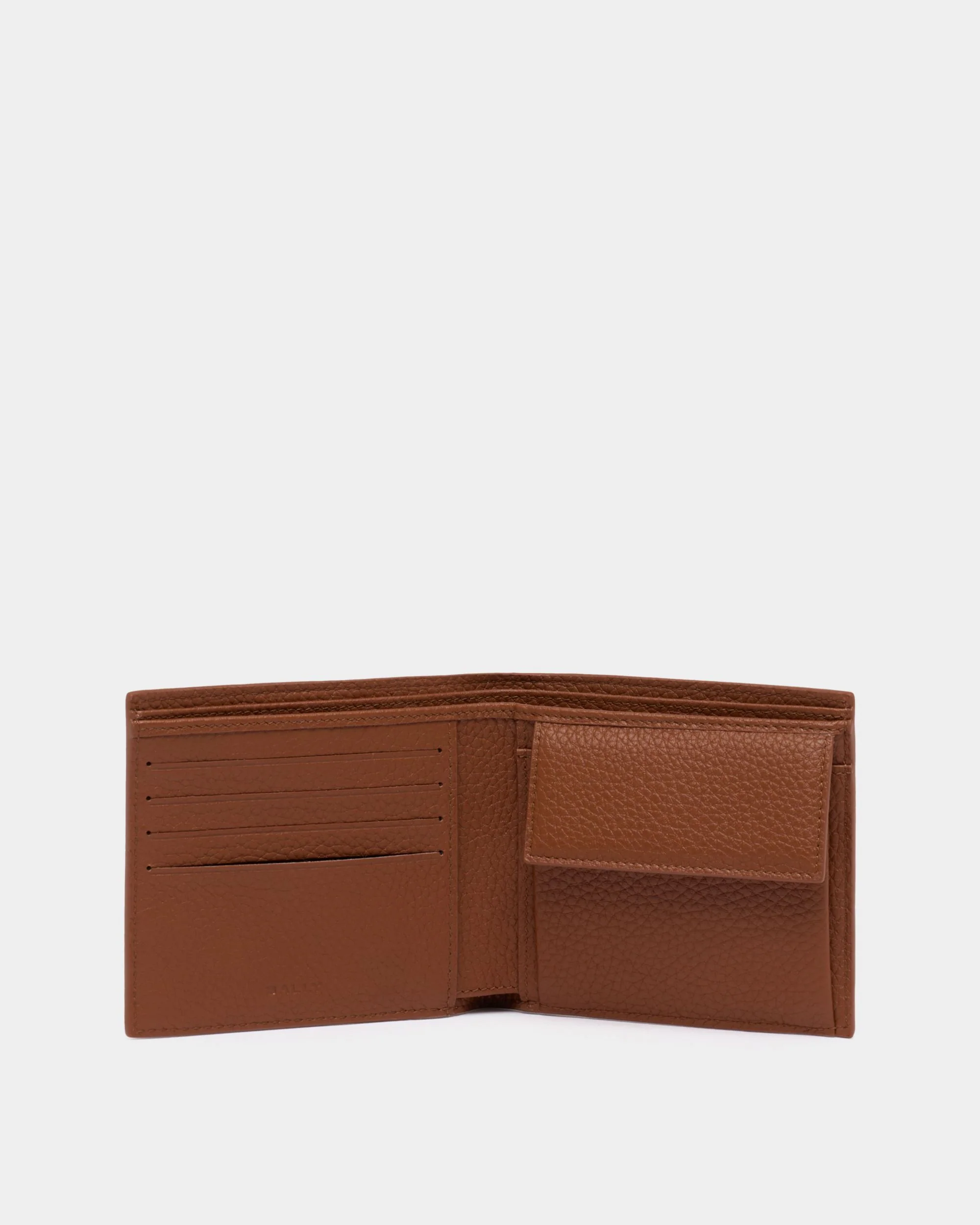Ribbon Wallet in Amber Brown Grained Leather - Image 3