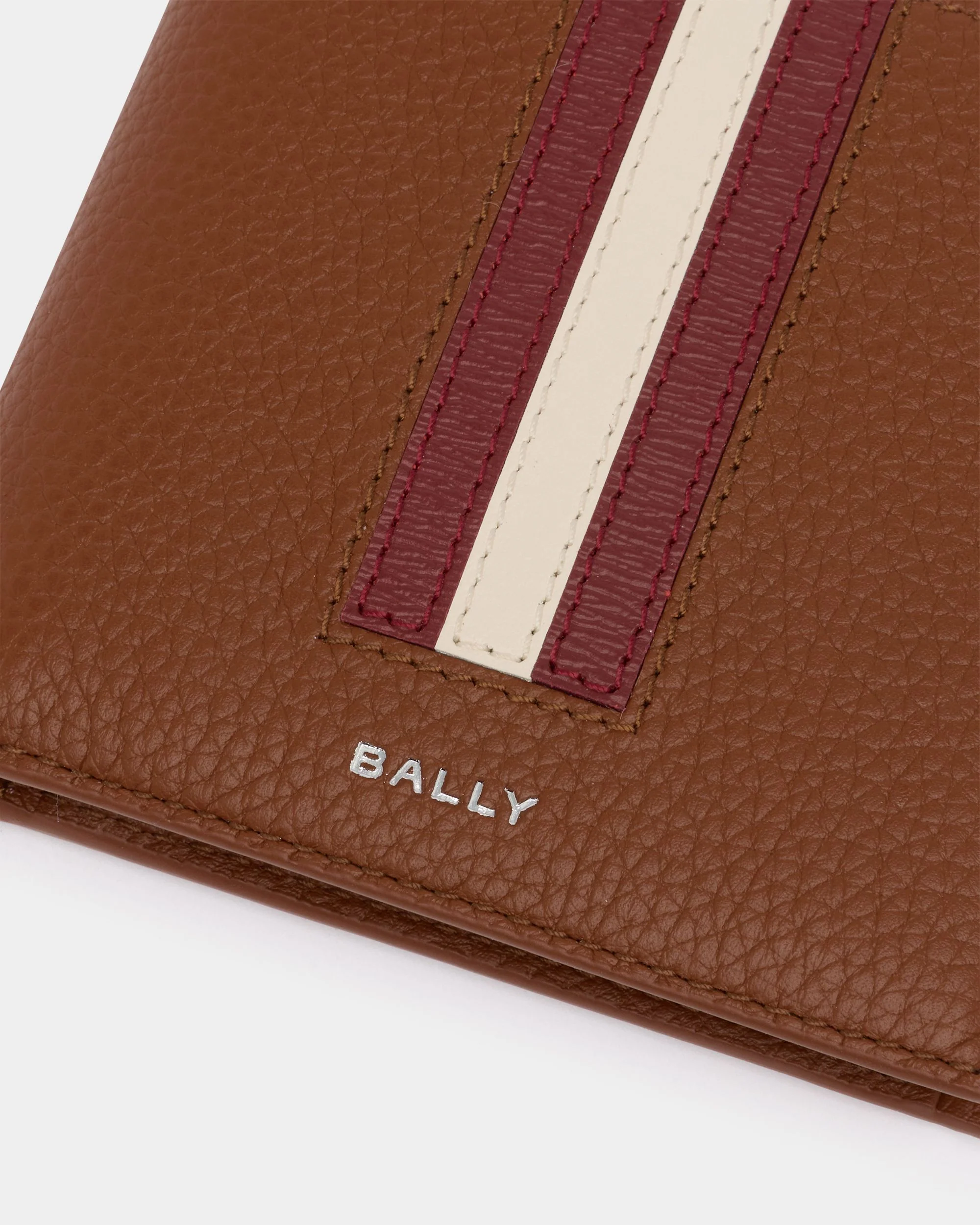 Ribbon Wallet in Amber Brown Grained Leather - Image 4