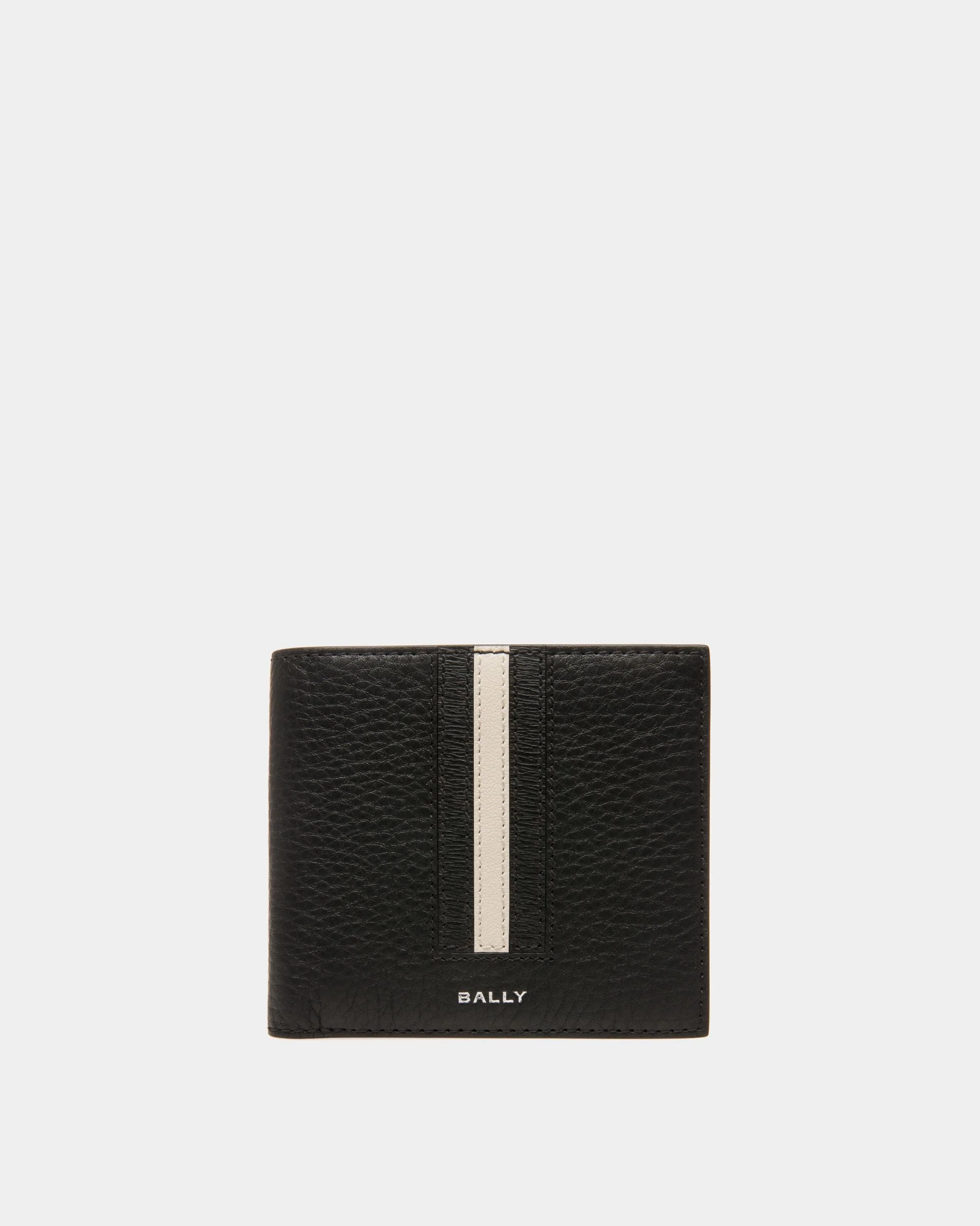 Ribbon Wallet in Black Grained Leather