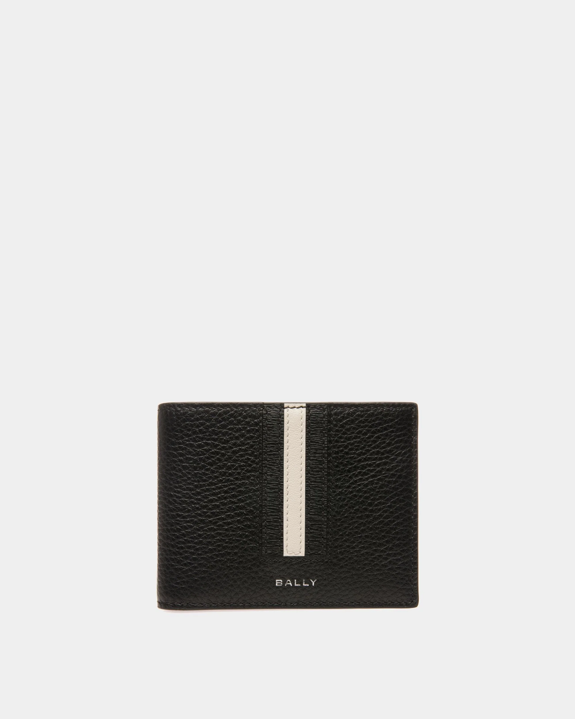 Ribbon Wallet in Black Grained Leather