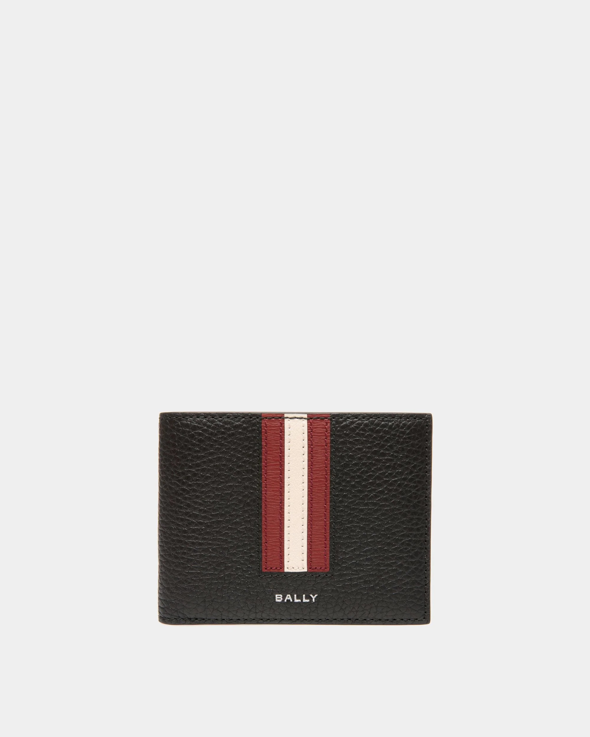 Ribbon Wallet in Black Grained Leather