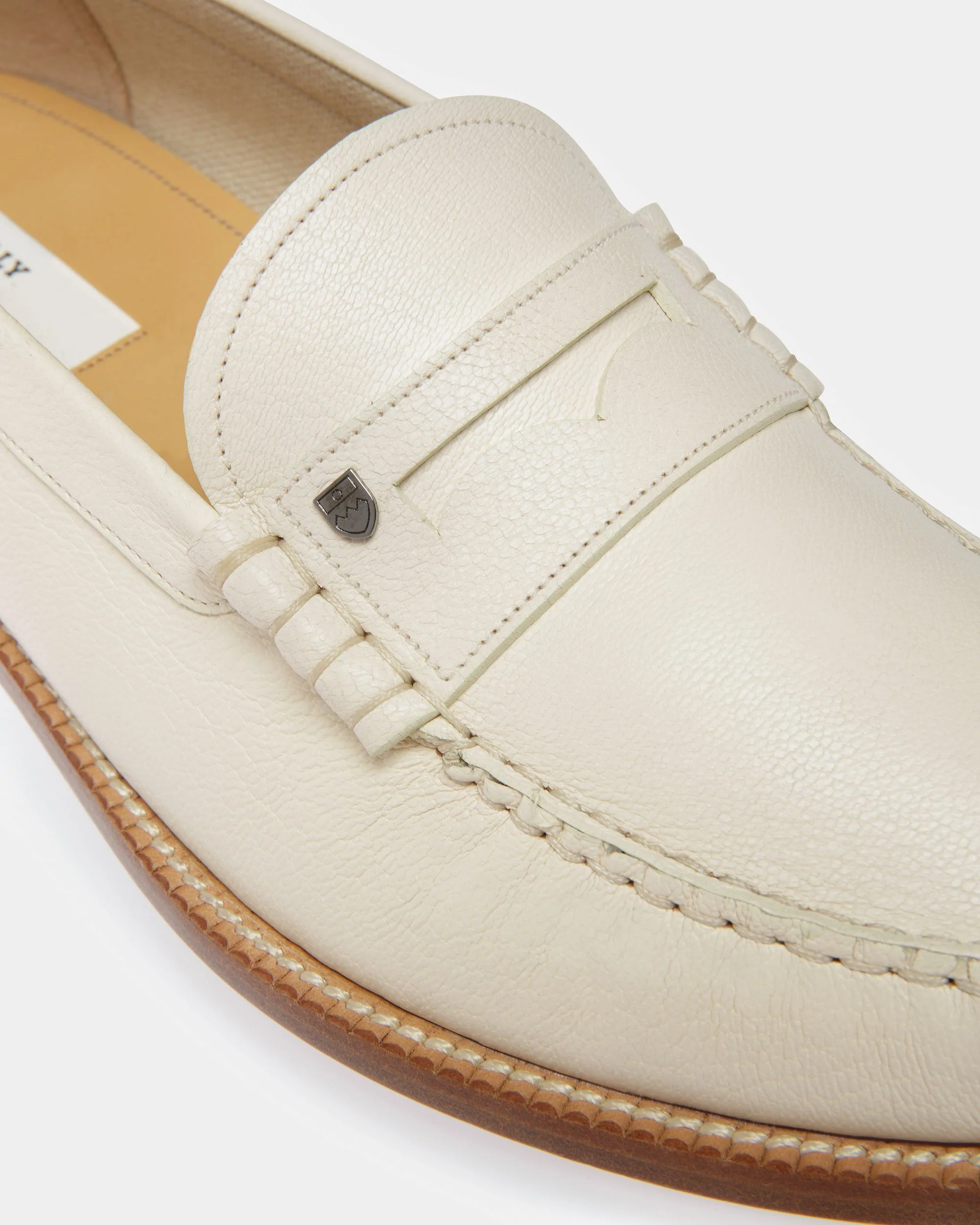 Ron Leather Moccasins In Bone - Image 6