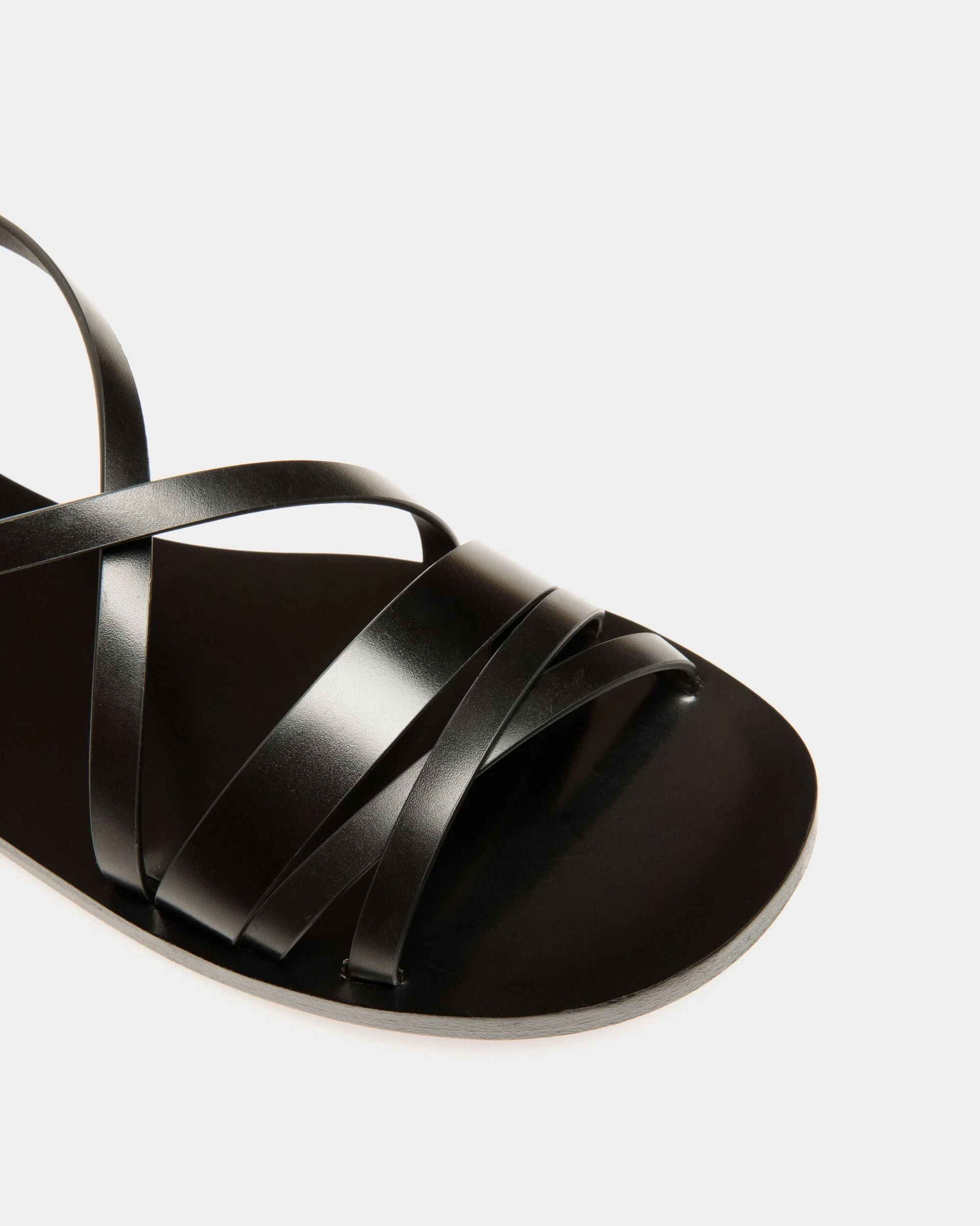 Salis Flat Sandal In Black Leather - Image 5