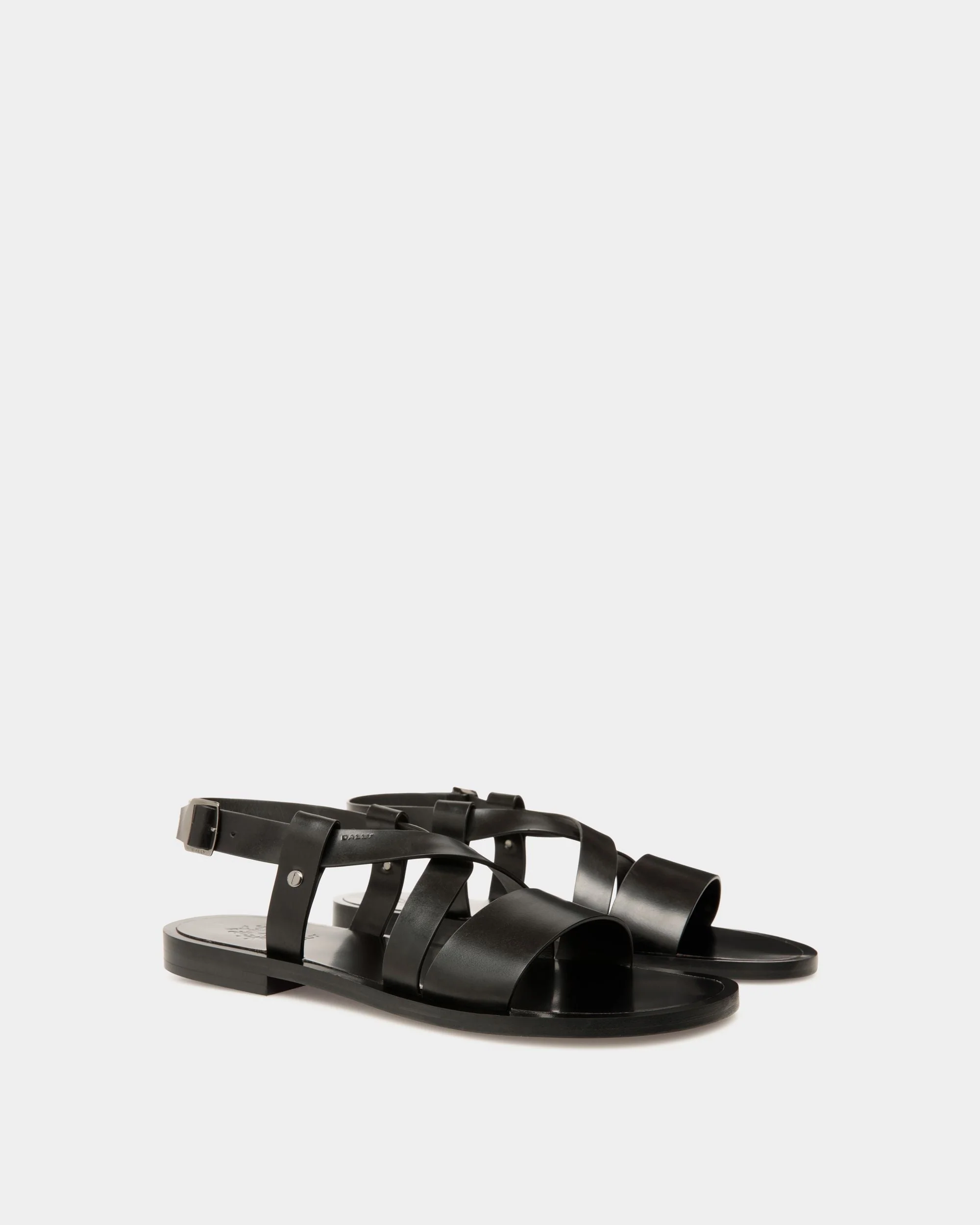 Salis Sandal In Black Leather - Image 3