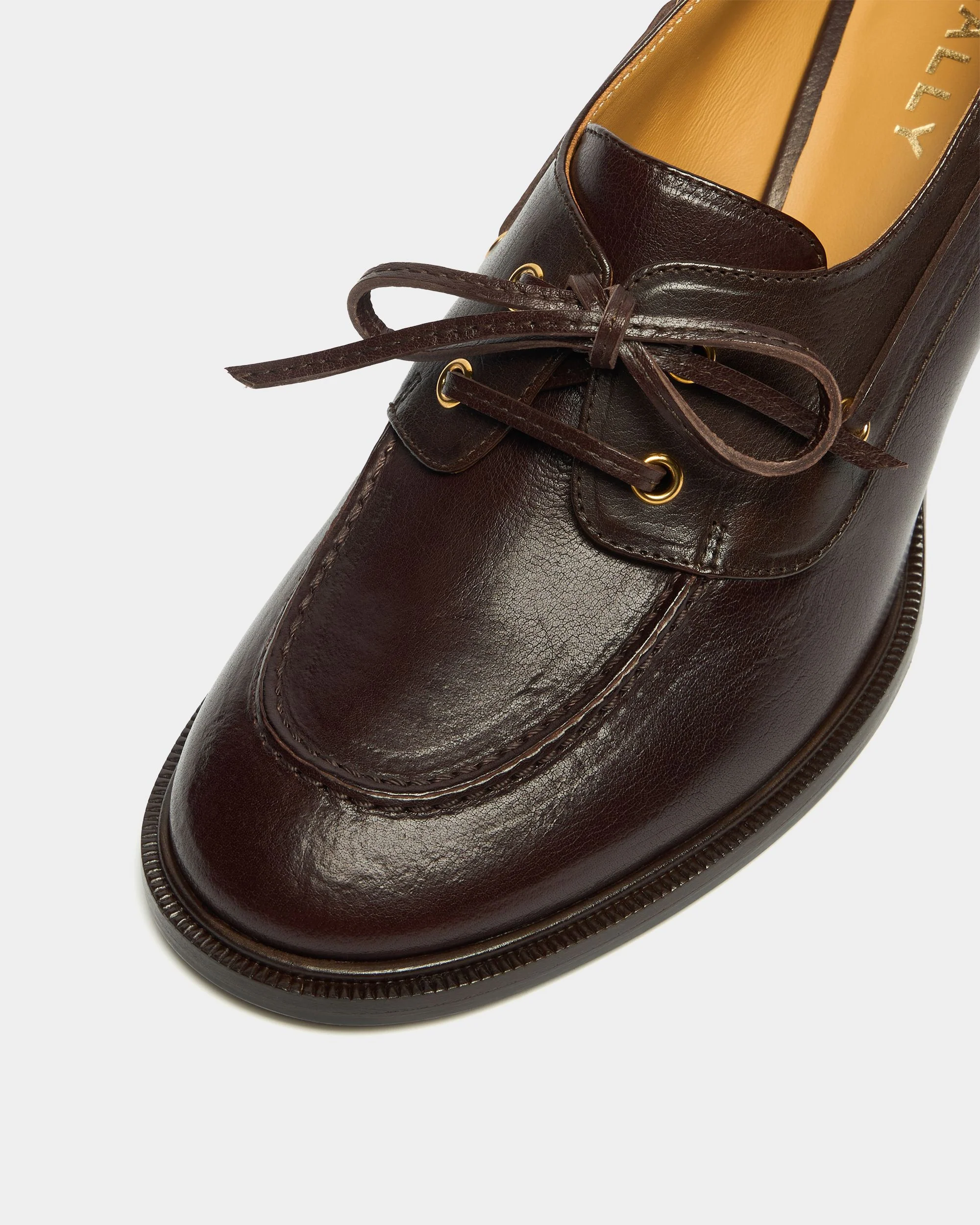 Saule Lace-up Pump in Ebano Leather - Image 6