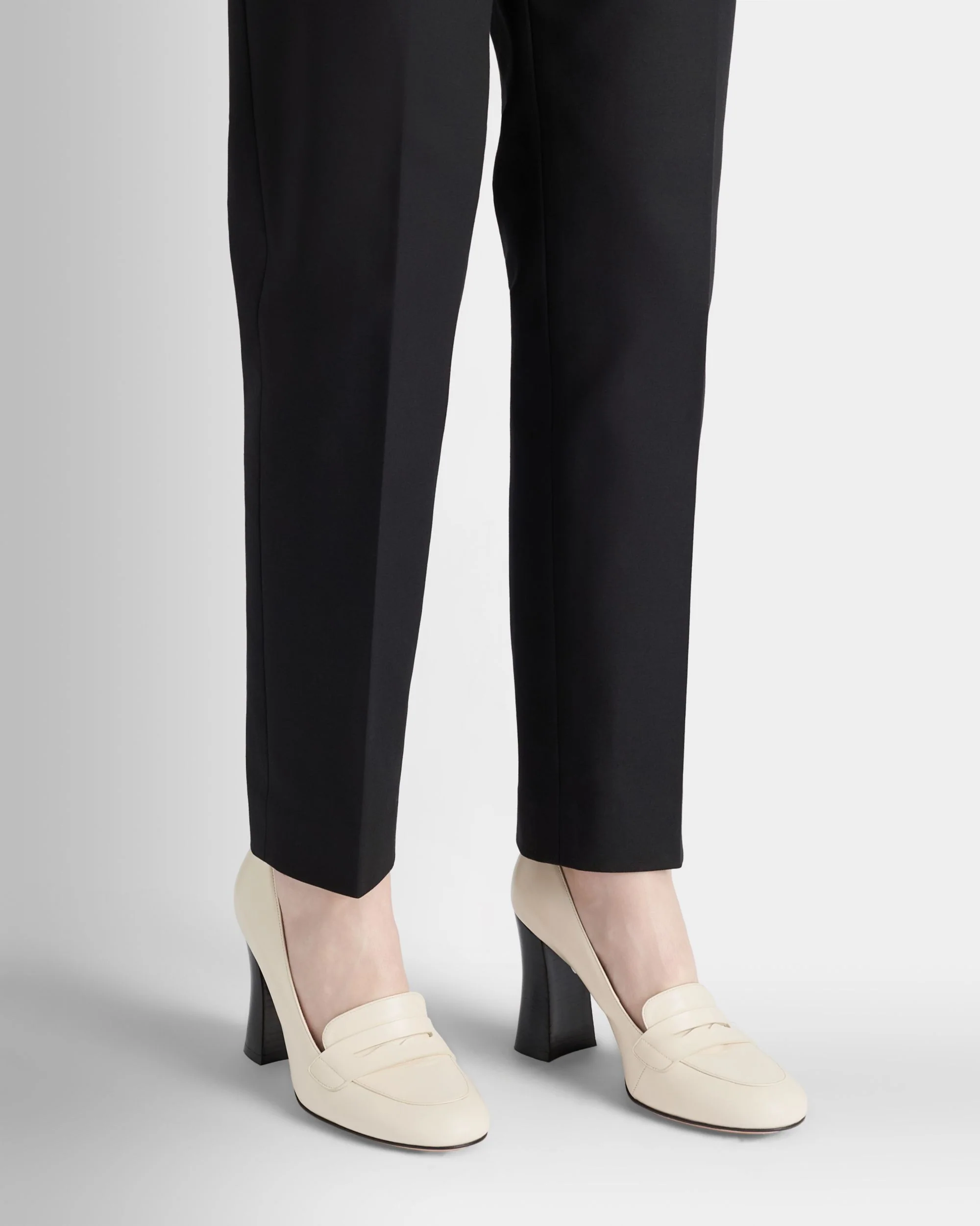 Saule Loafer Pump in Ivory Leather - Image 2